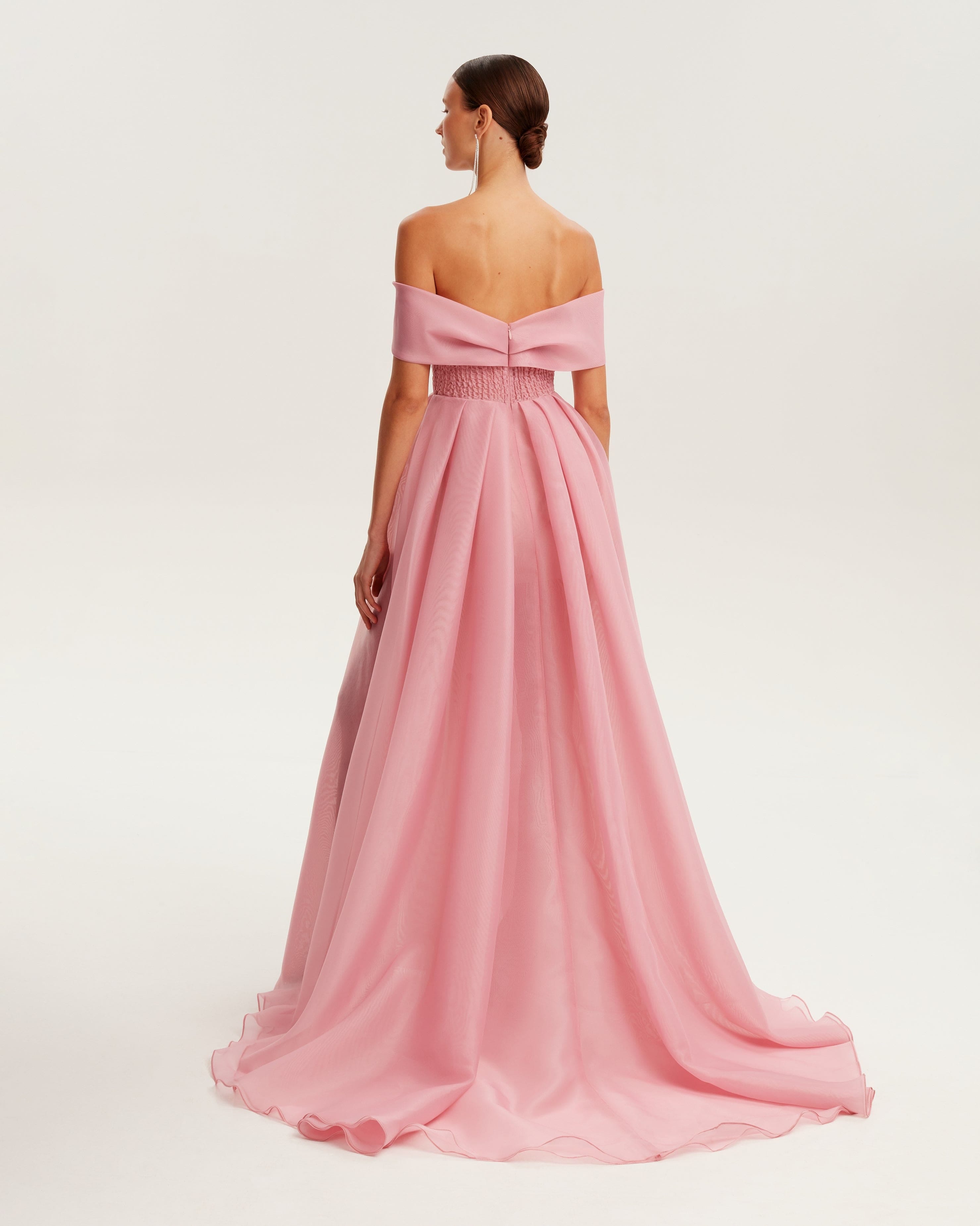 Sophisticated off-the-shoulder misty rose maxi dress, Garden of Eden made by Milla