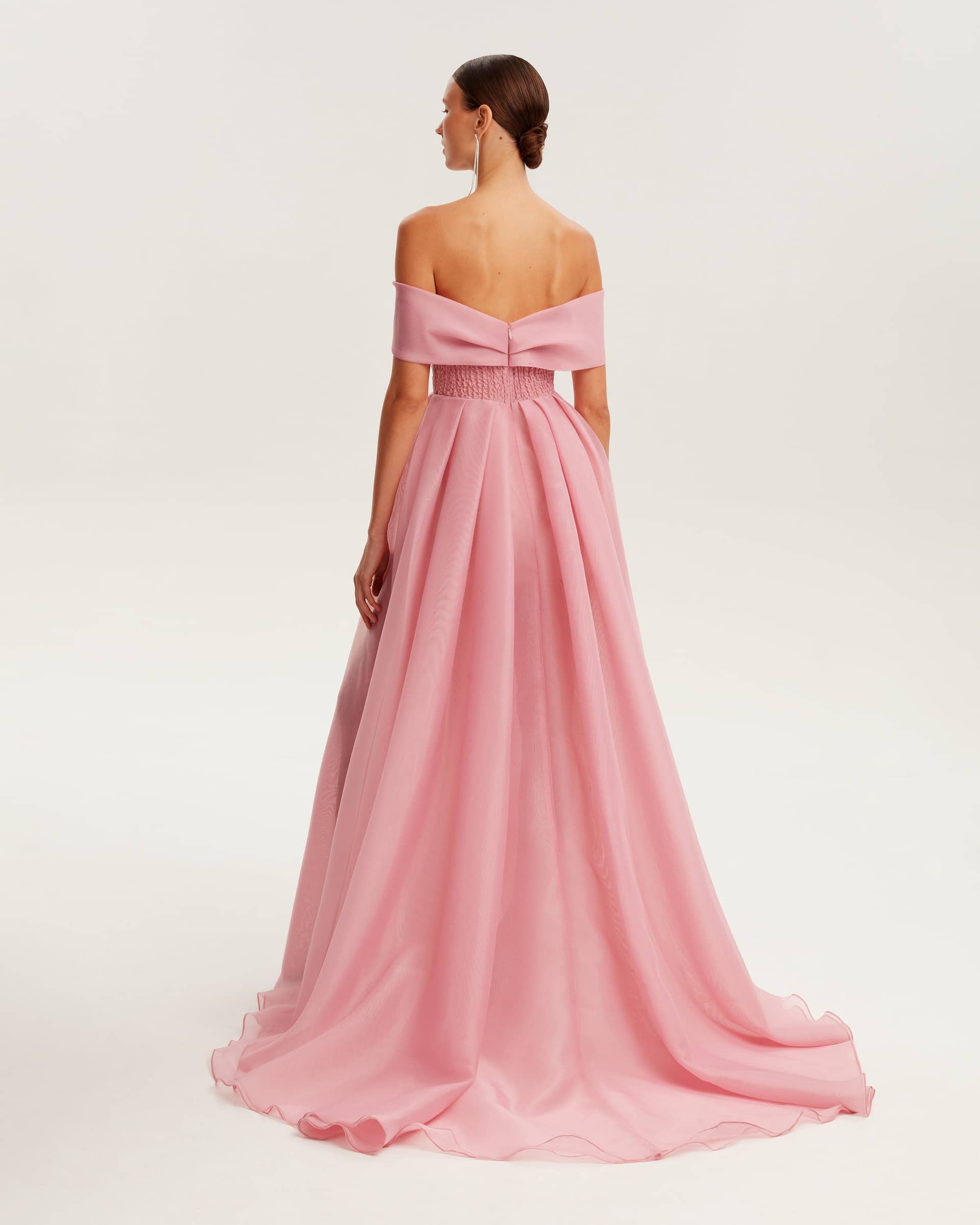 Sophisticated off-the-shoulder misty rose maxi dress, Garden of Eden made by Milla