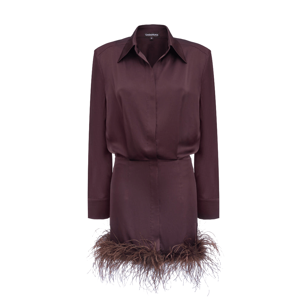 SILK DRESS With Boa made by Gasanova