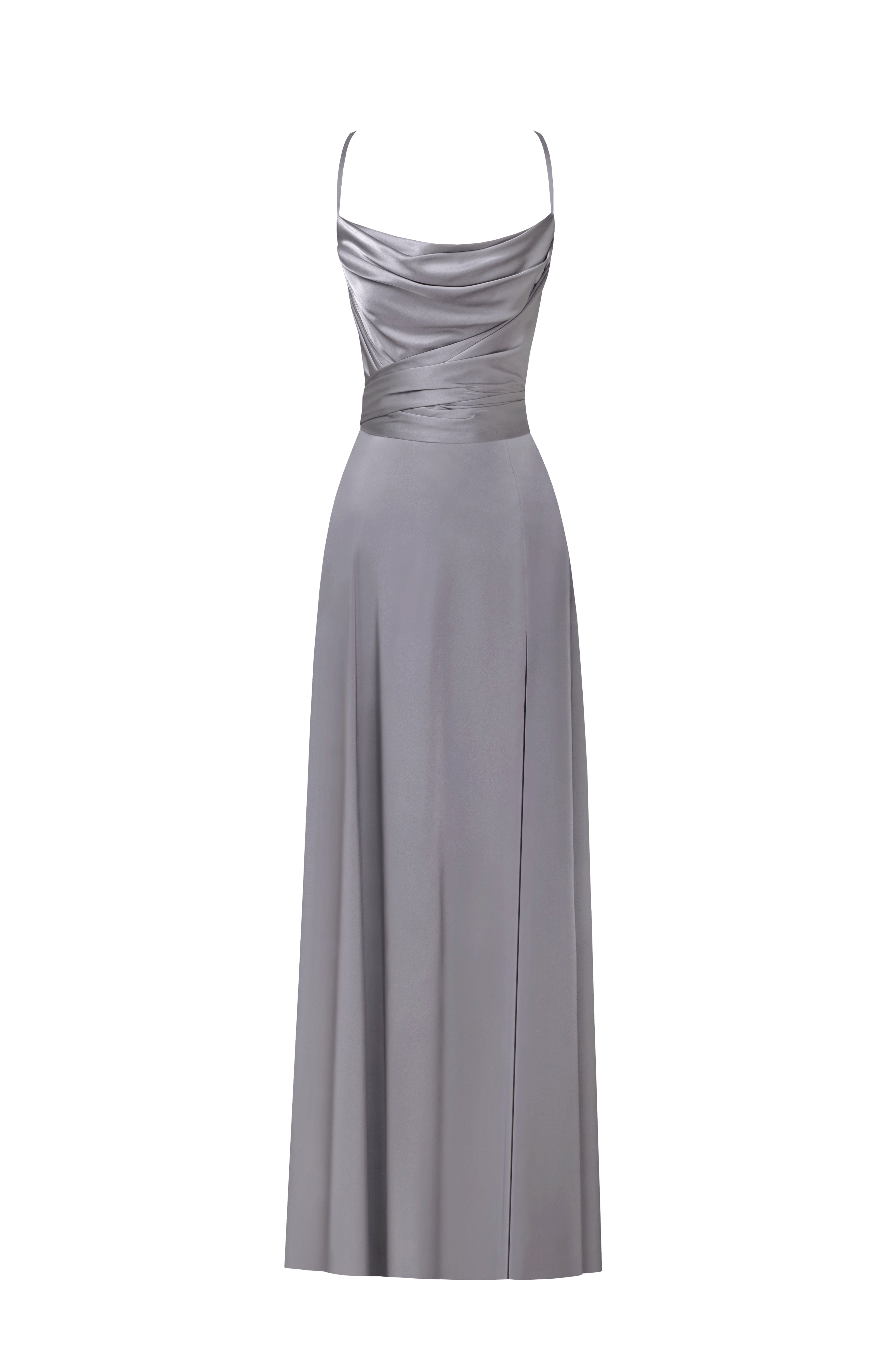 Boudoir silver silk slip dress made by Milla