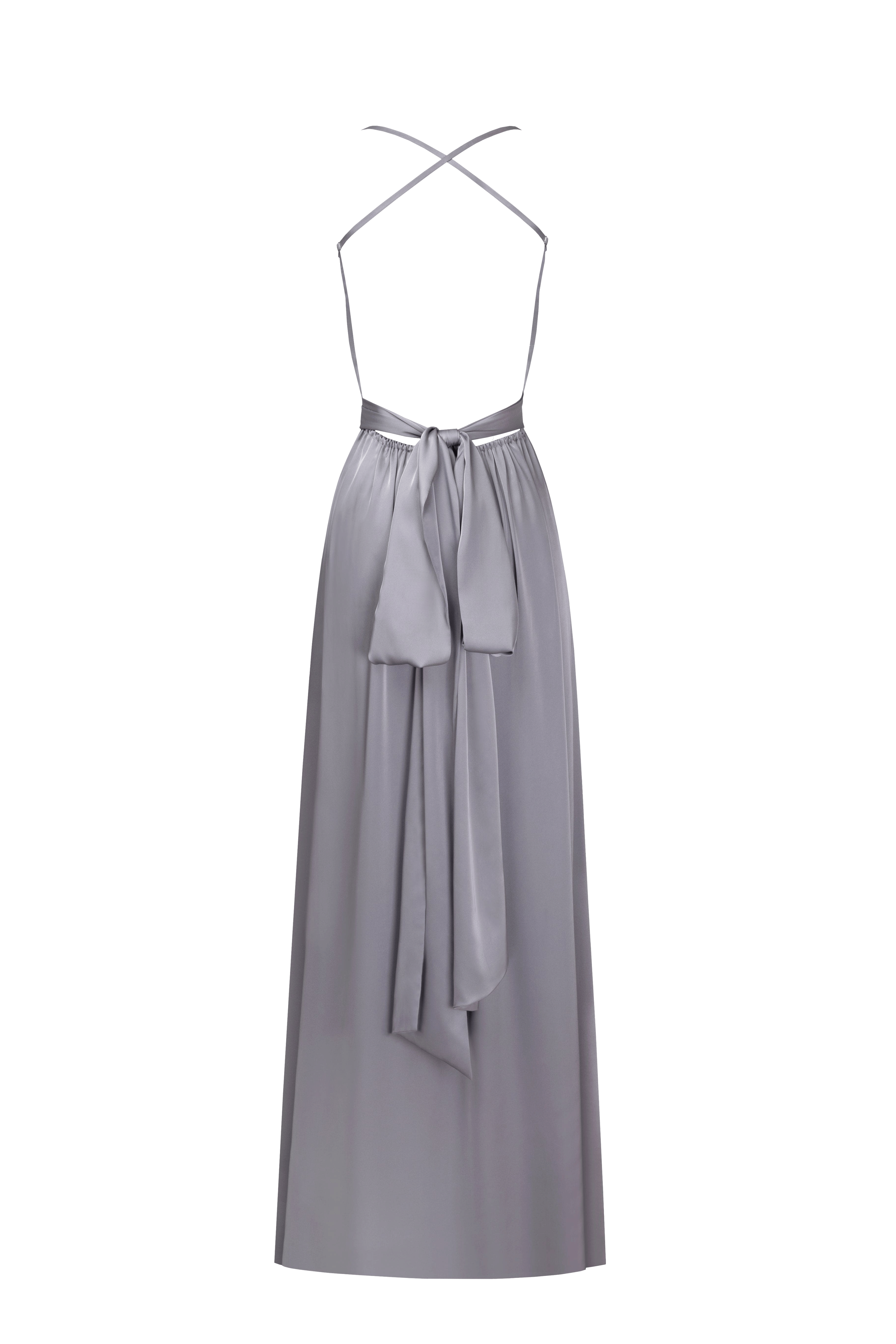 Boudoir silver silk slip dress made by Milla