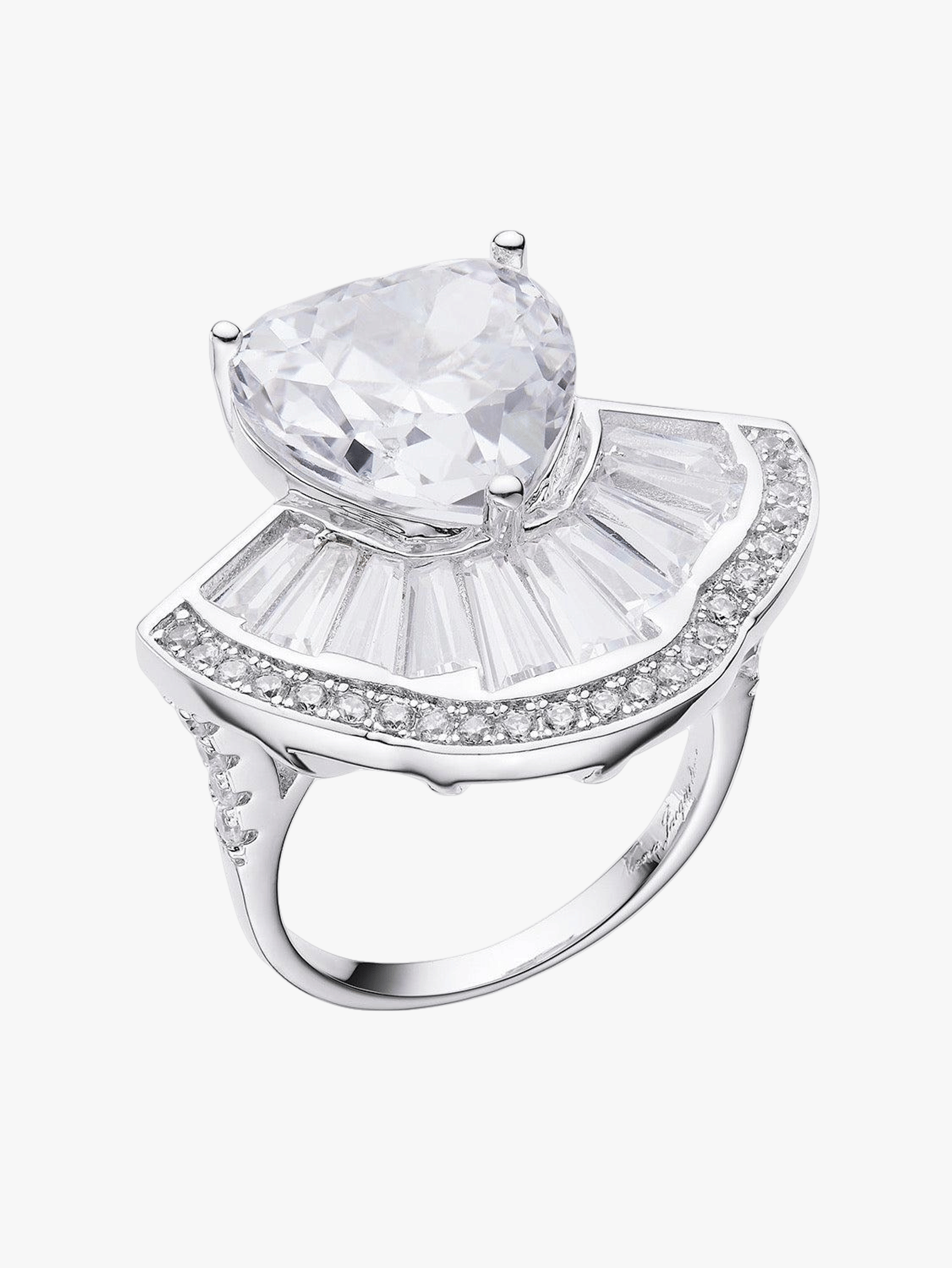 Emilia Heart Ring (White) (Final Sale) in Silver made by Nana Jacqueline