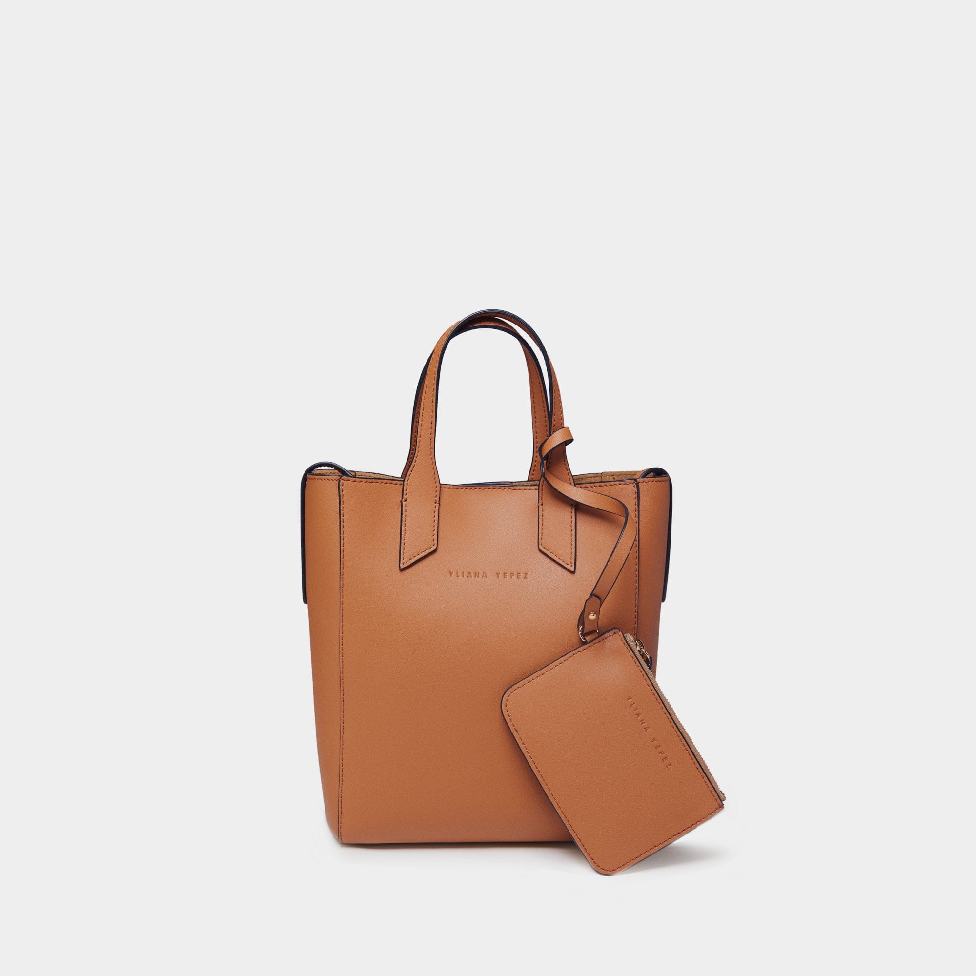 Mini Sarah camel tote made by Yliana Yepez