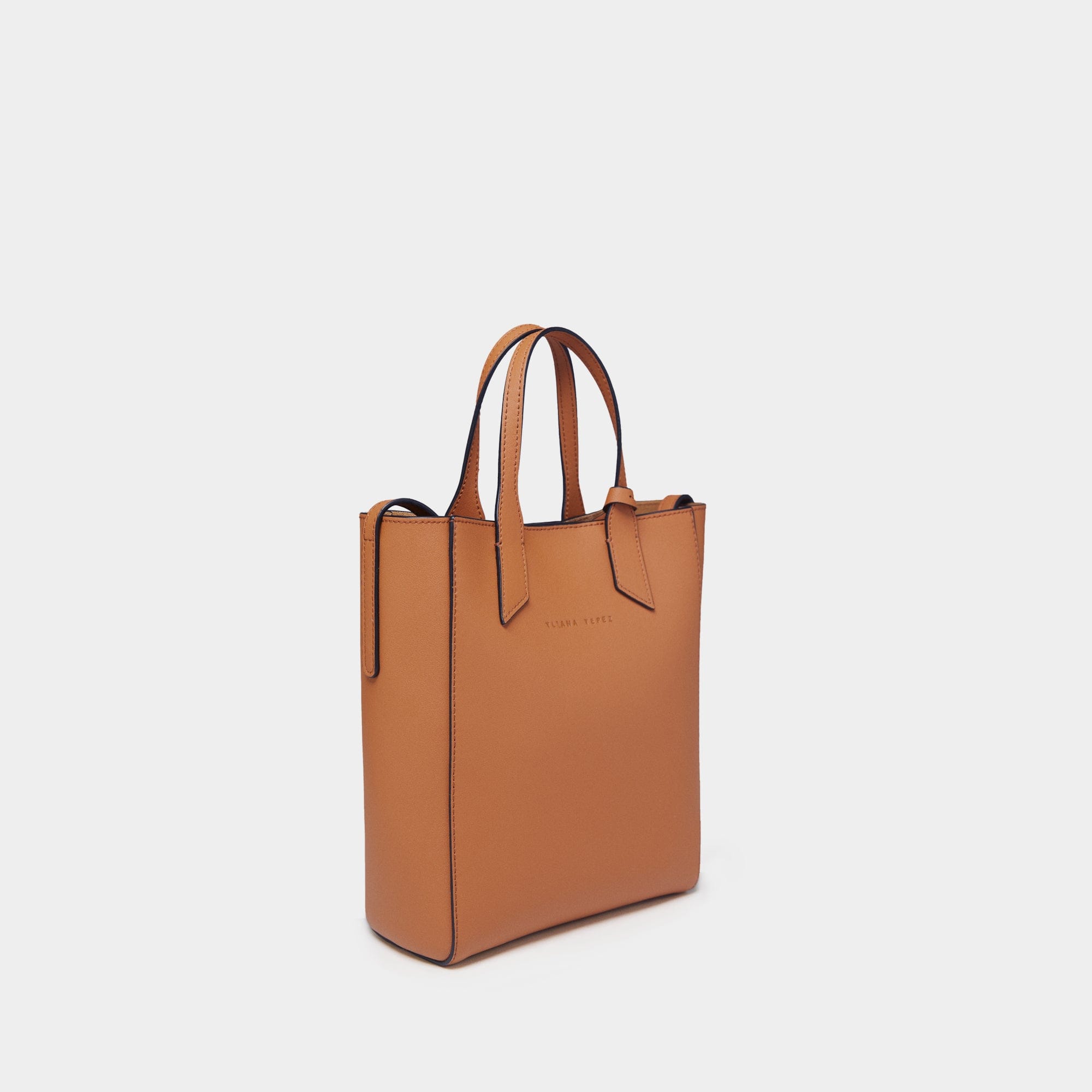 Mini Sarah camel tote made by Yliana Yepez