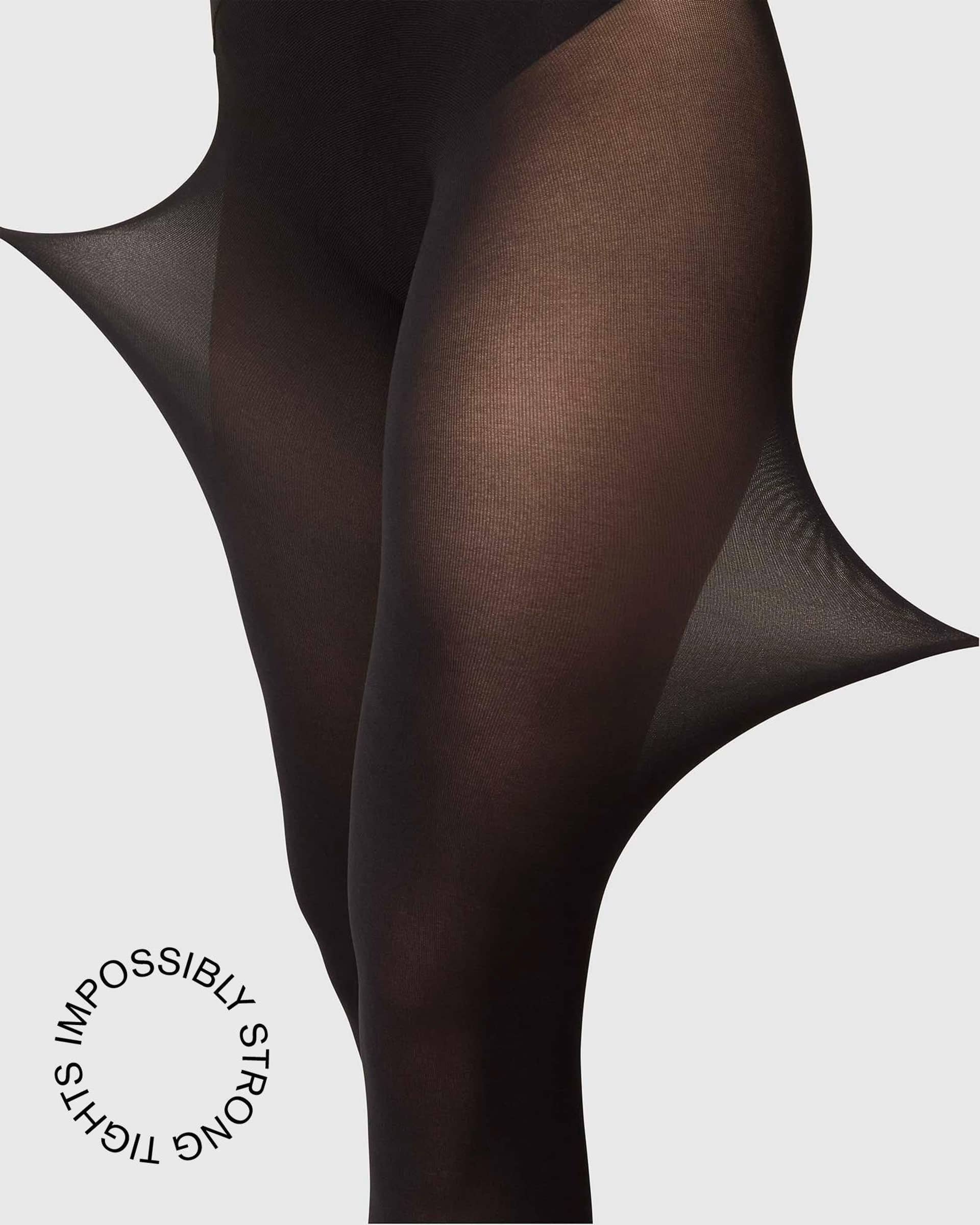 Lois Rip Resistant Tights in Black made by Swedish Stockings