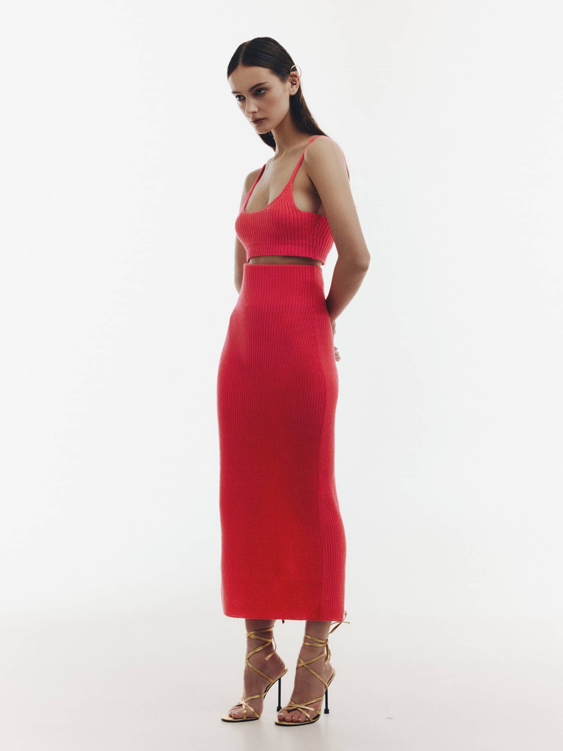 Brink pink skirt made by KNITEL