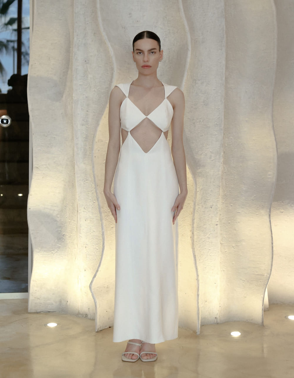 DEMETRA Long White Dress in White made by MAET