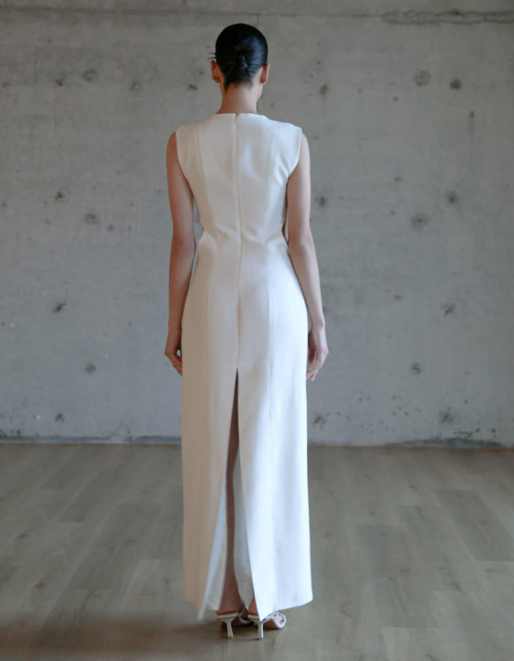 DEMETRA Long White Dress in White made by MAET