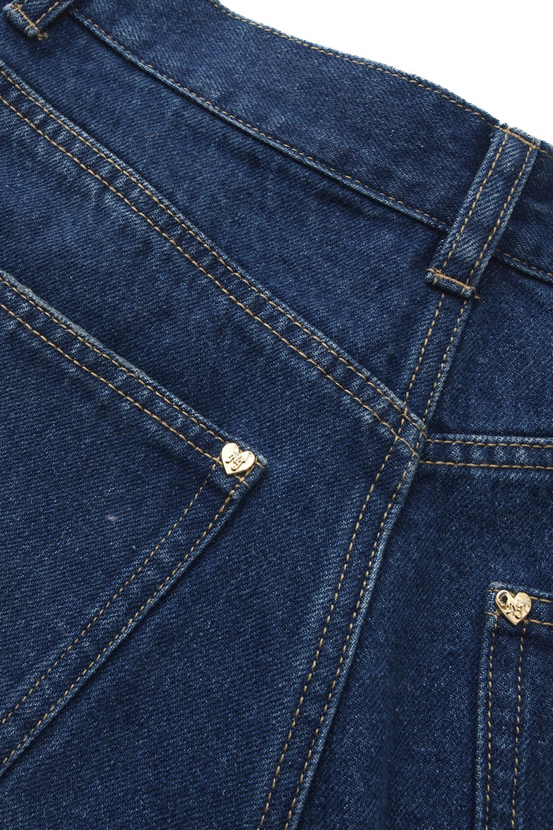 Ava High-Waist Blue Straight Leg Jeans made by Nana Jacqueline