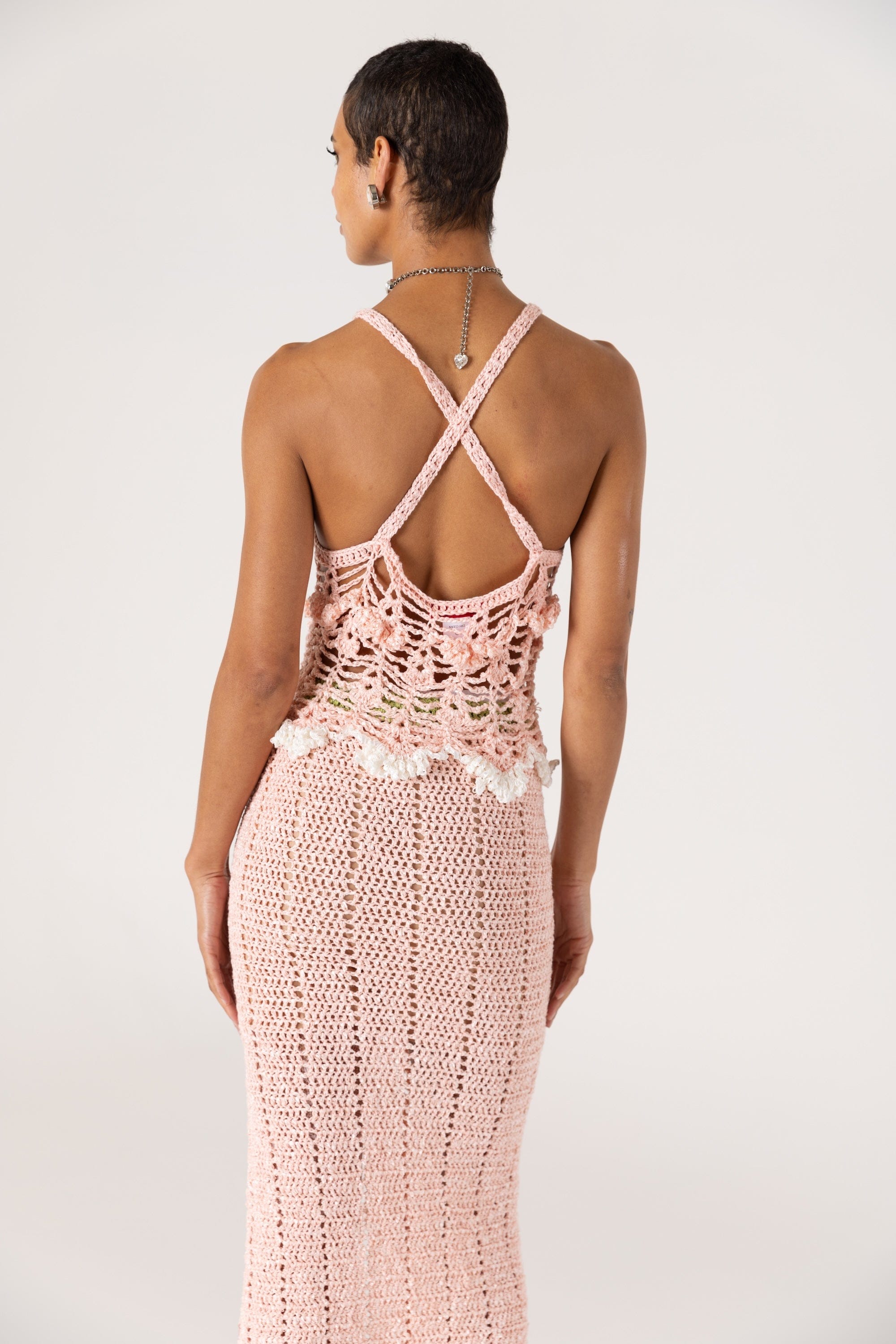 Pink Chrysanthemum Handmade Crochet Top made by ANDREEVA