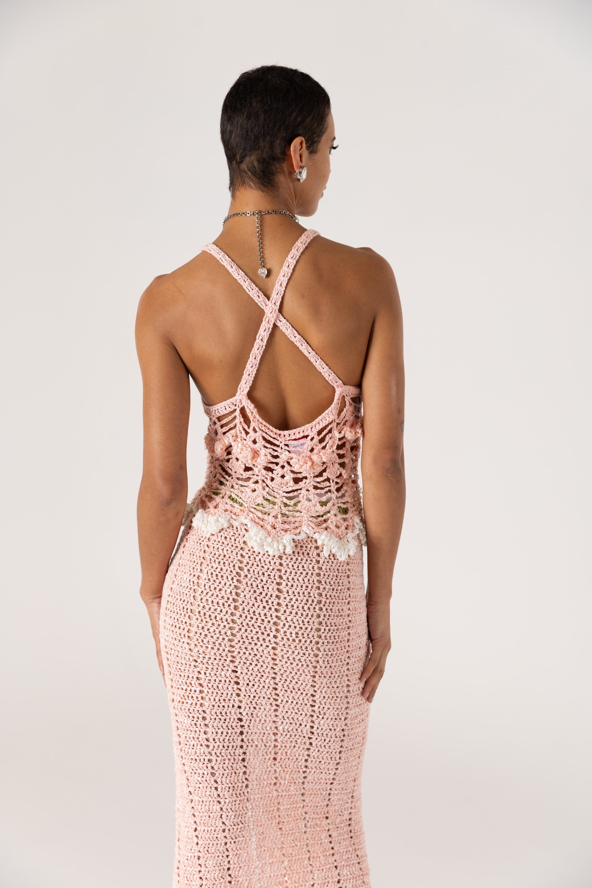 Pink Chrysanthemum Handmade Crochet Top made by ANDREEVA