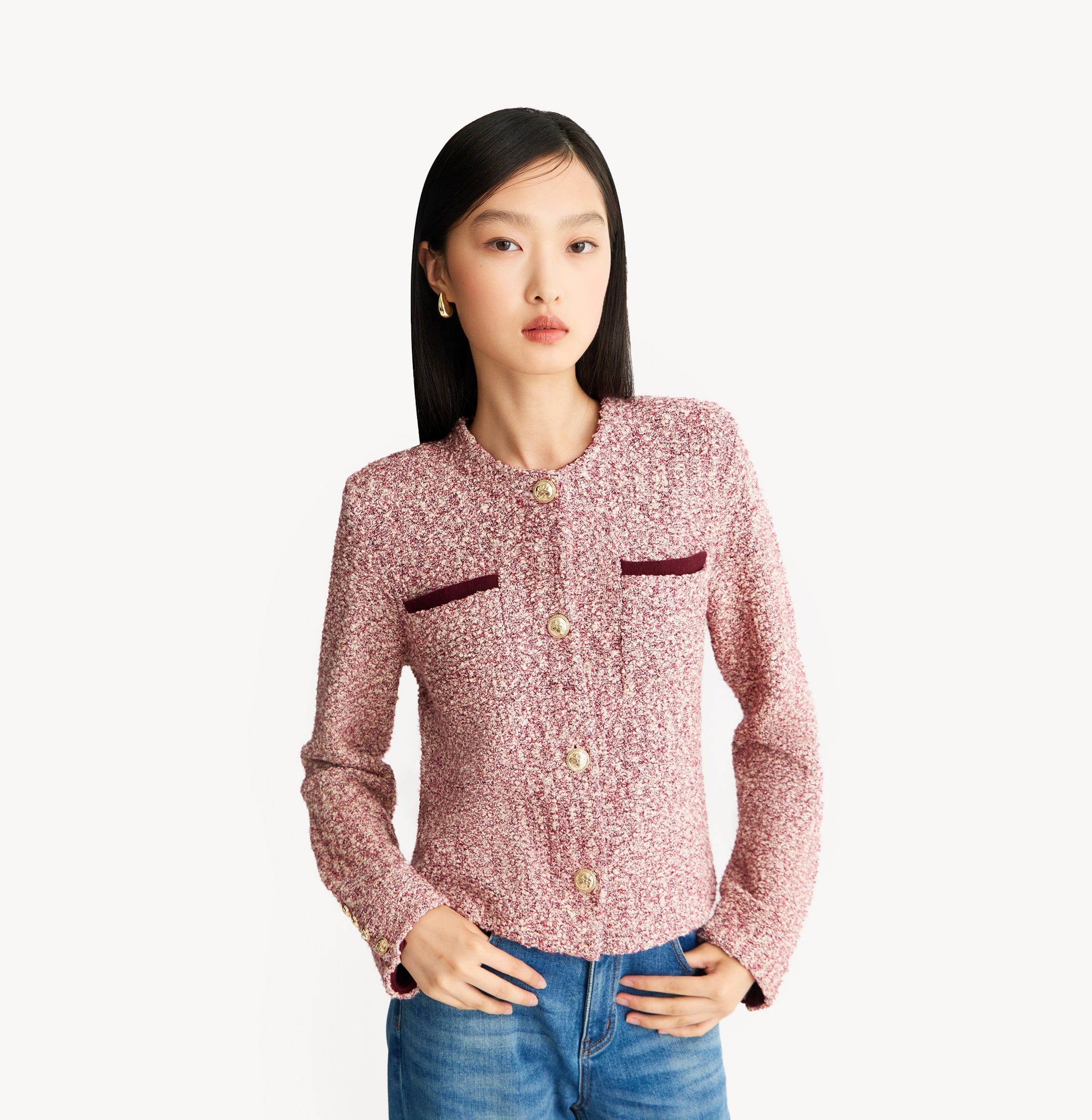 BOUCLÉ JACKET WITH POCKETS made by CRUSH Collection