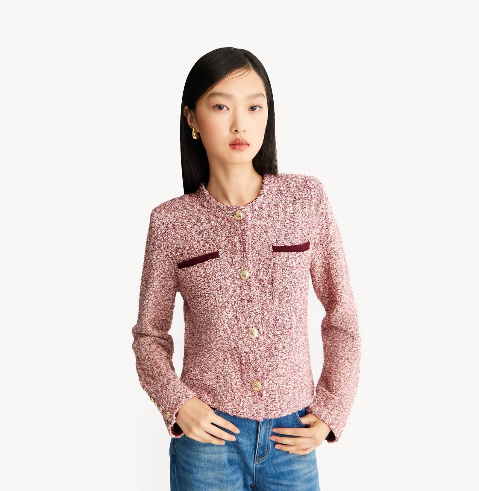 BOUCLÉ JACKET WITH POCKETS made by CRUSH Collection