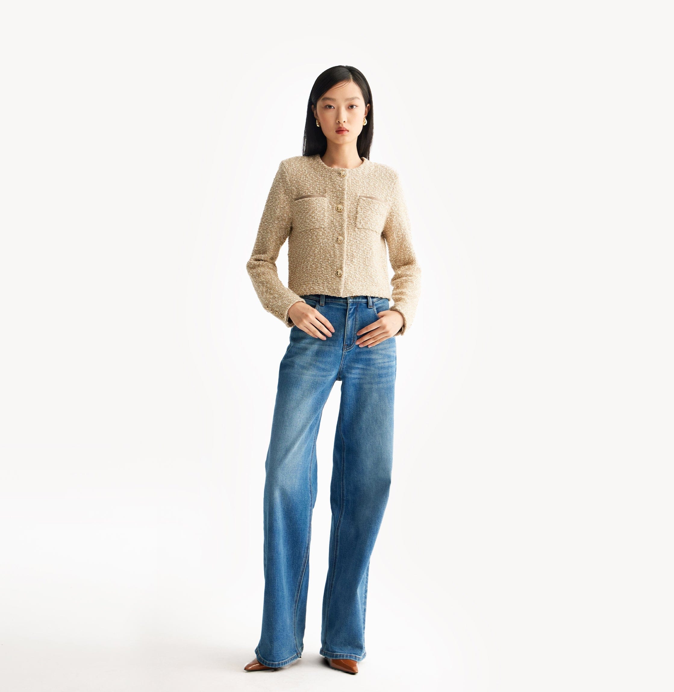 BOUCLÉ JACKET WITH POCKETS made by CRUSH Collection