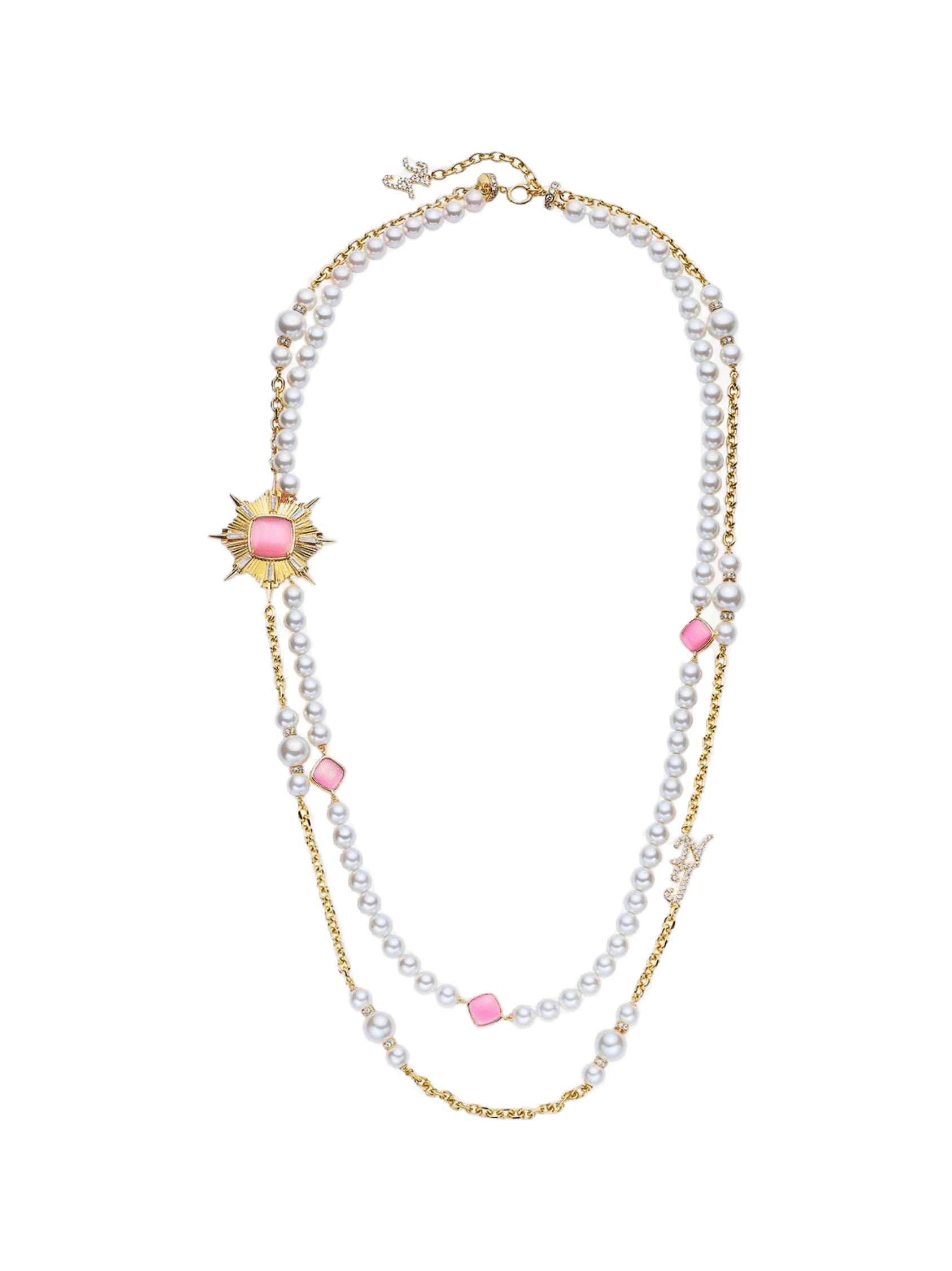 Anika Pearl Necklace (Pink) in White made by Nana Jacqueline