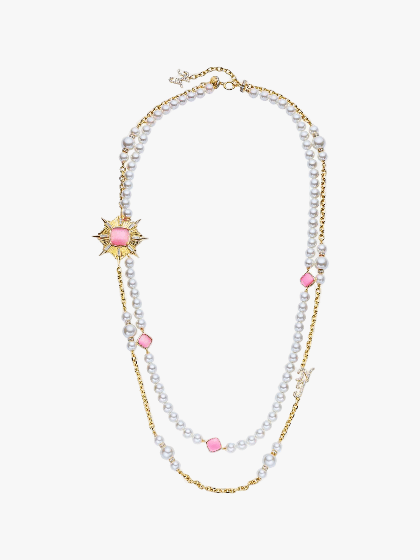 Anika Pearl Necklace (Pink) in White made by Nana Jacqueline