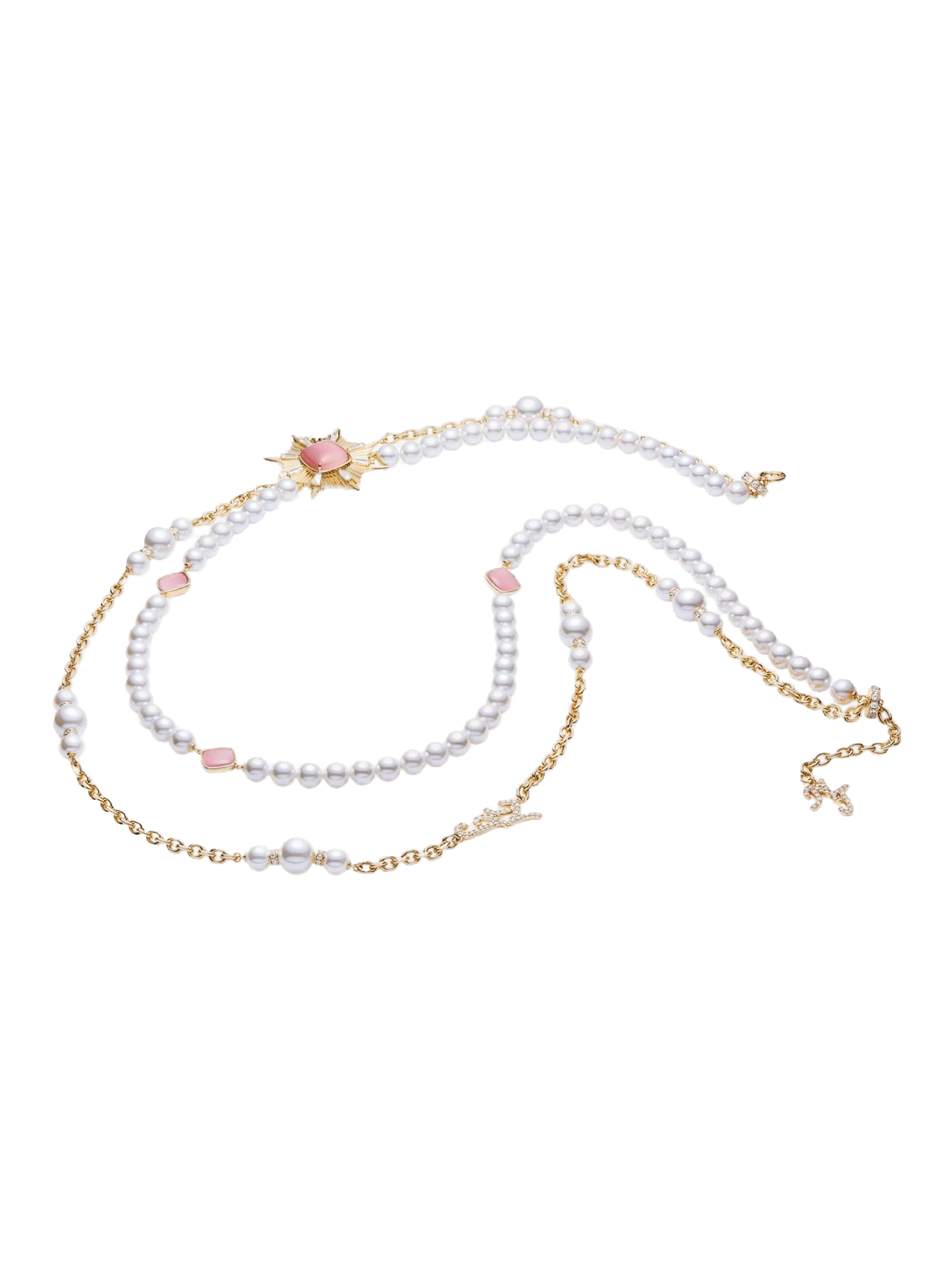 Anika Pearl Necklace (Pink) in White made by Nana Jacqueline
