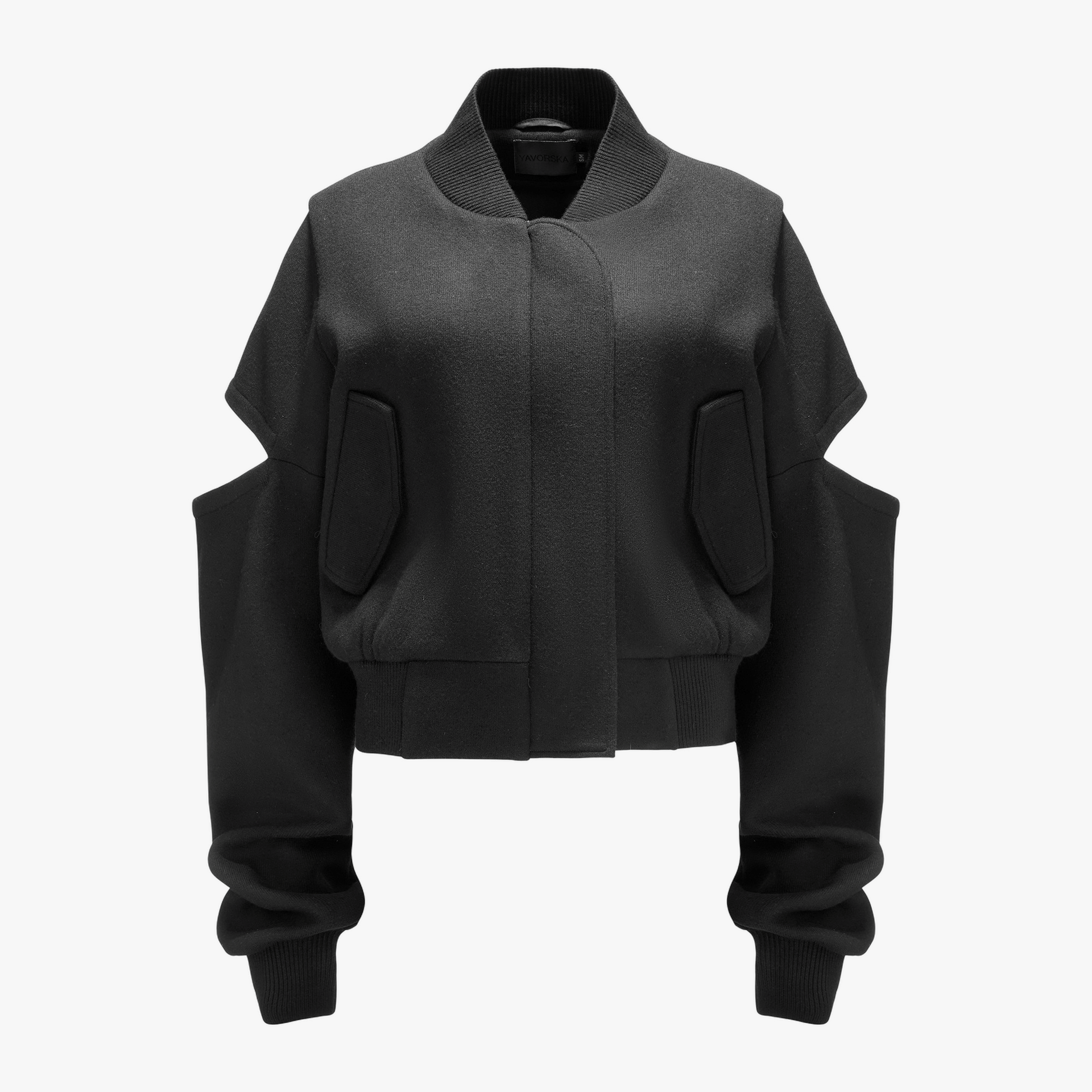 Bomber Jacket With A Cutout In Black made by YAVORSKA