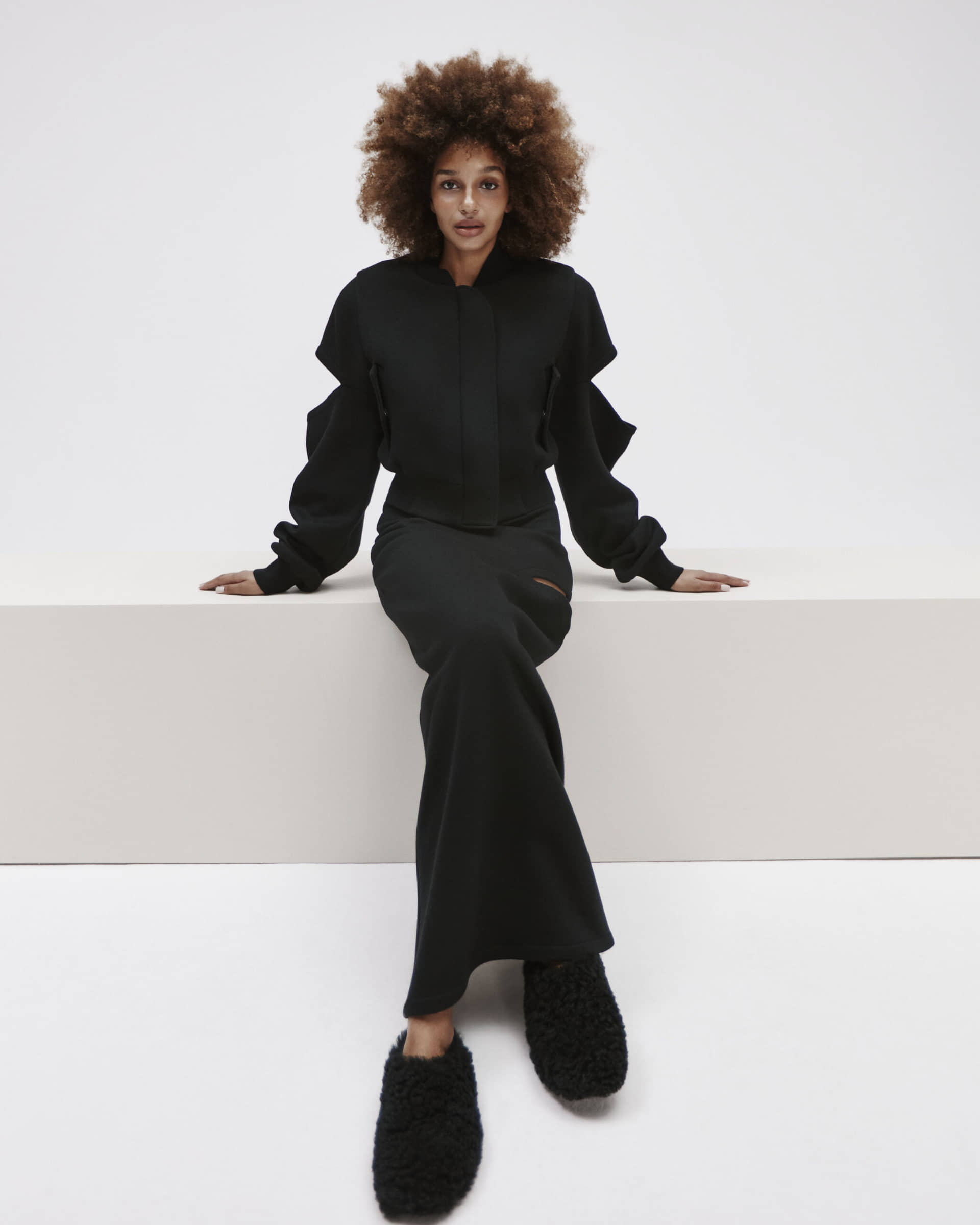 Bomber Jacket With A Cutout In Black made by YAVORSKA