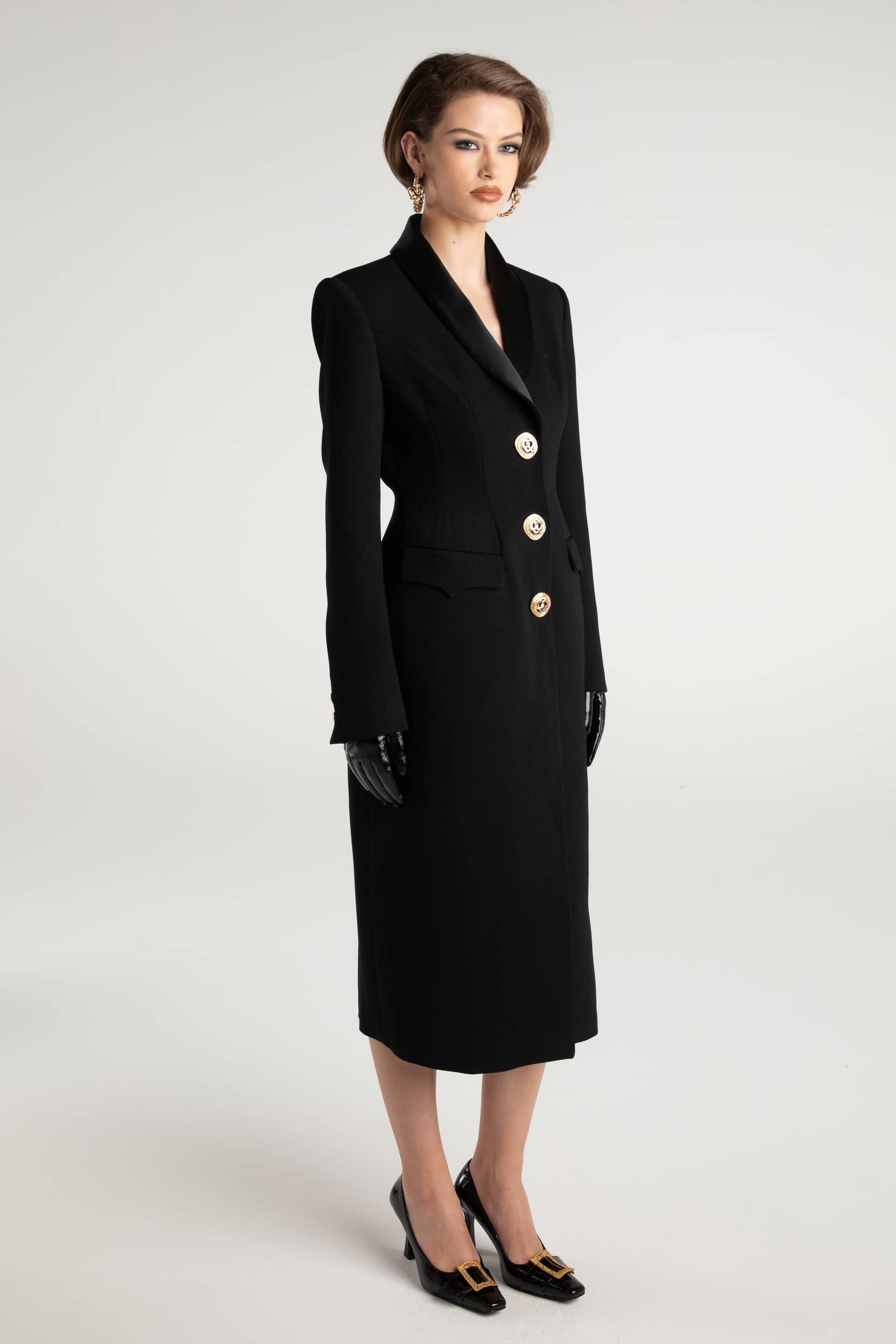 Evie Long Suit Jacket (Black) in Black made by Nana Jacqueline