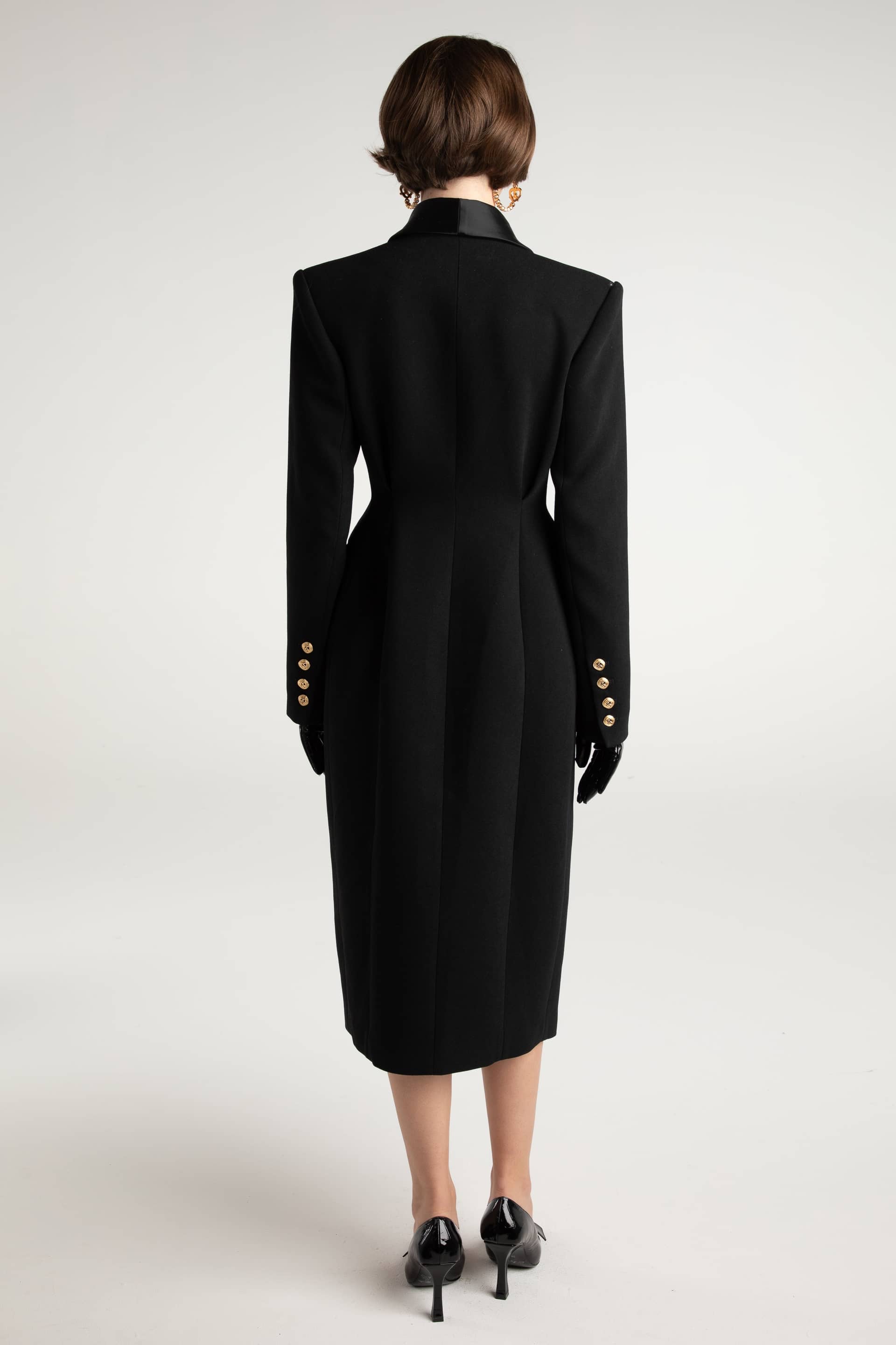 Evie Long Suit Jacket (Black) made by Nana Jacqueline