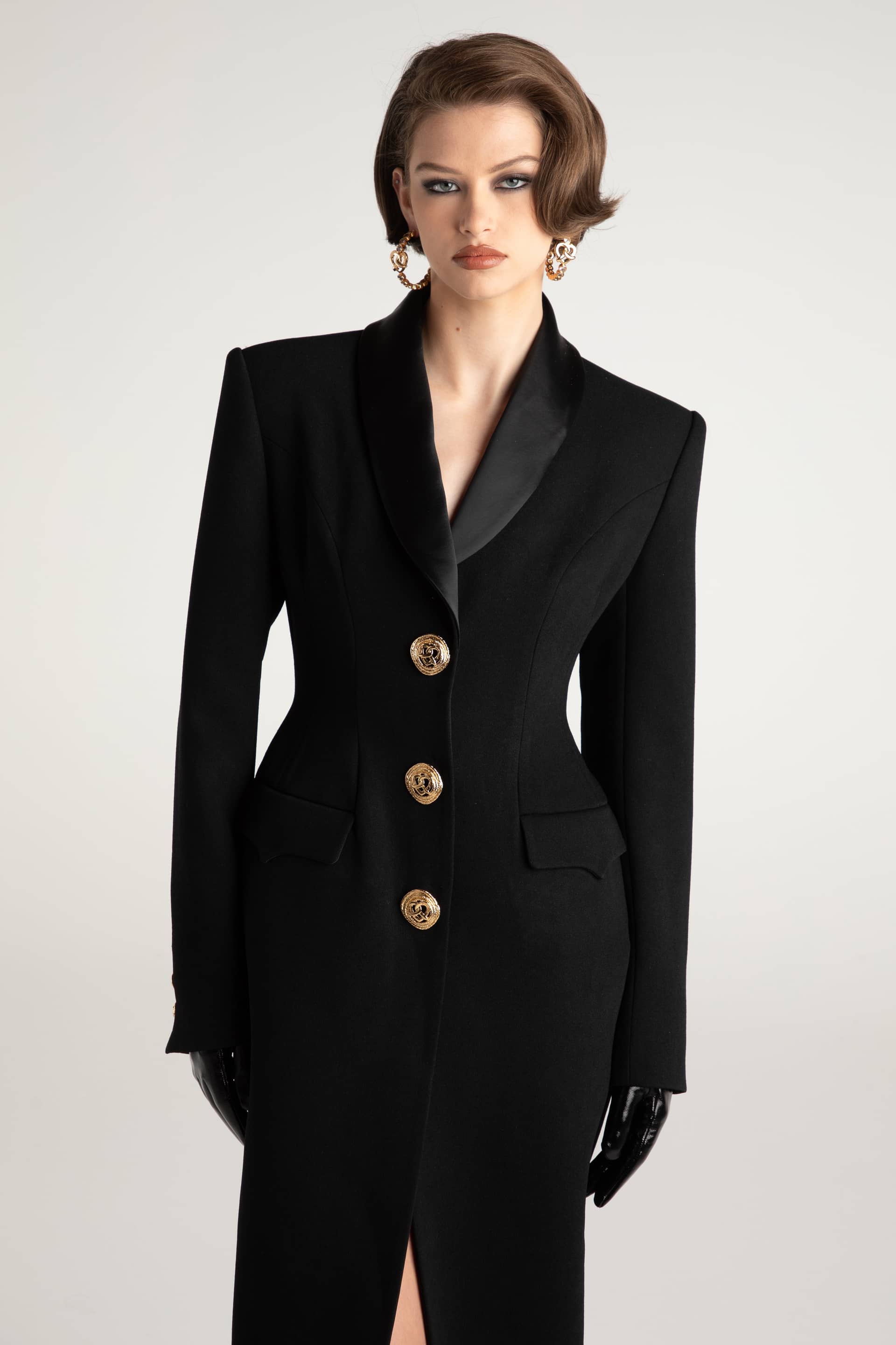 Evie Long Suit Jacket (Black) in Black made by Nana Jacqueline