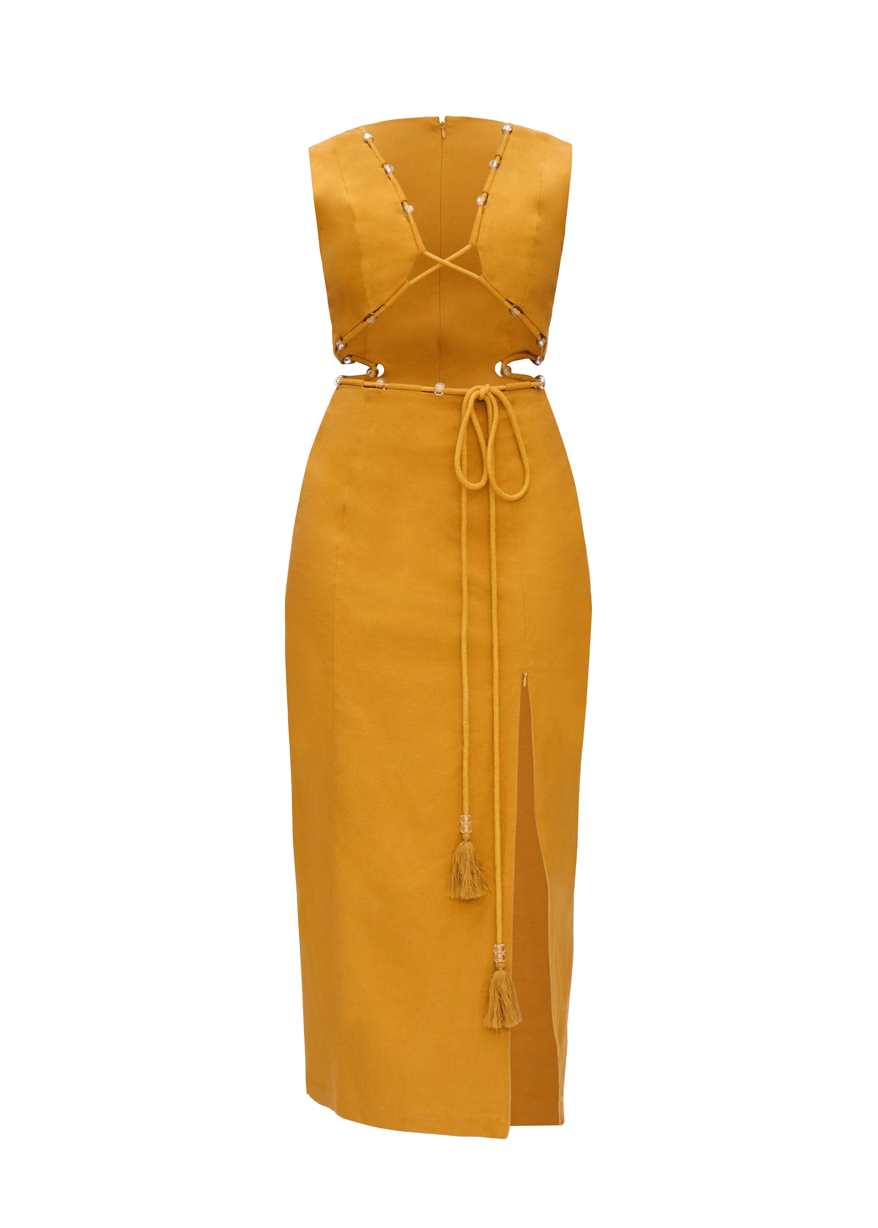 VELA MIDI DRESS - MUSTARD made by Andrea Iyamah