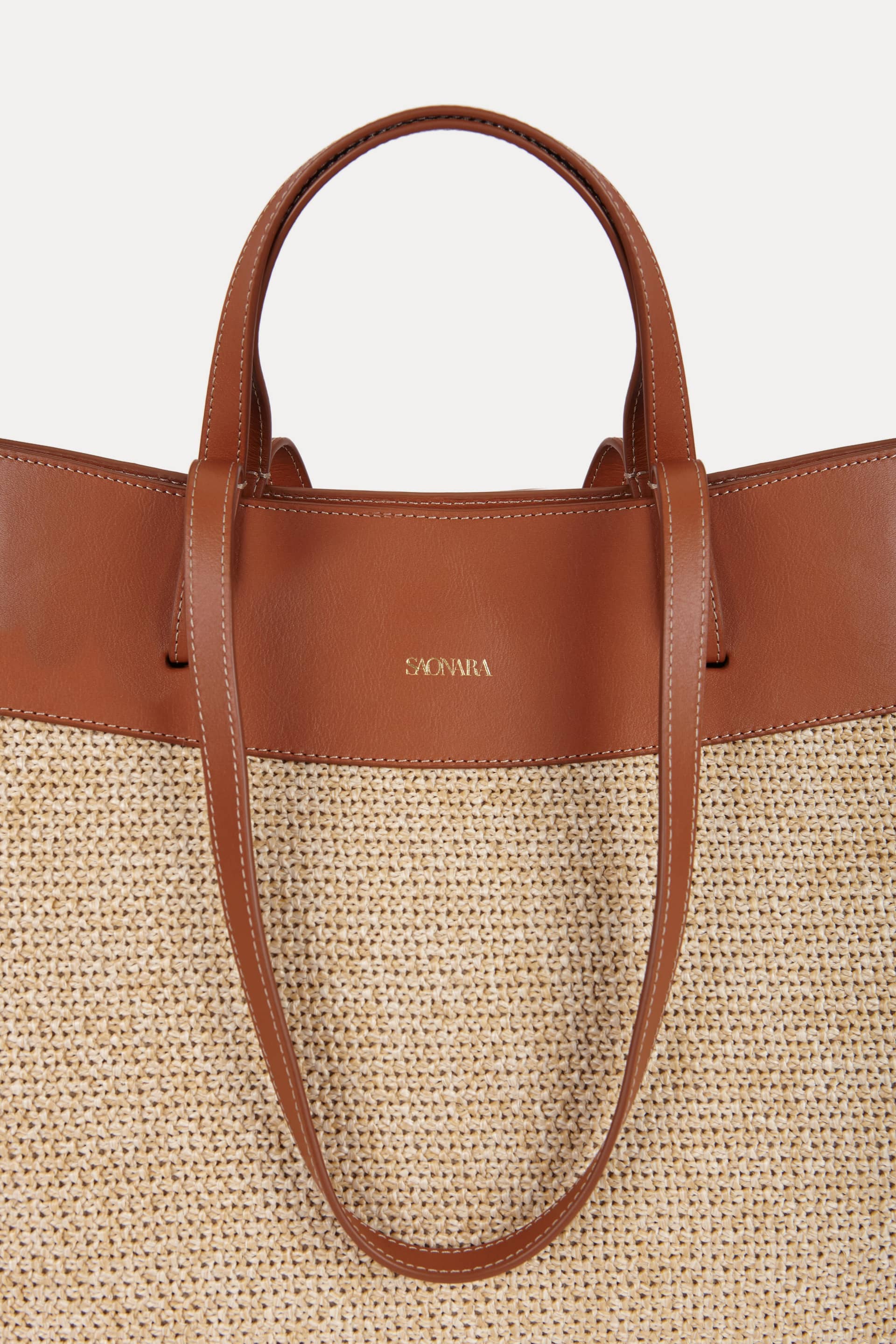 SAONARA LINEN/CARAMEL LEATHER BAG (copy) made by Saonara