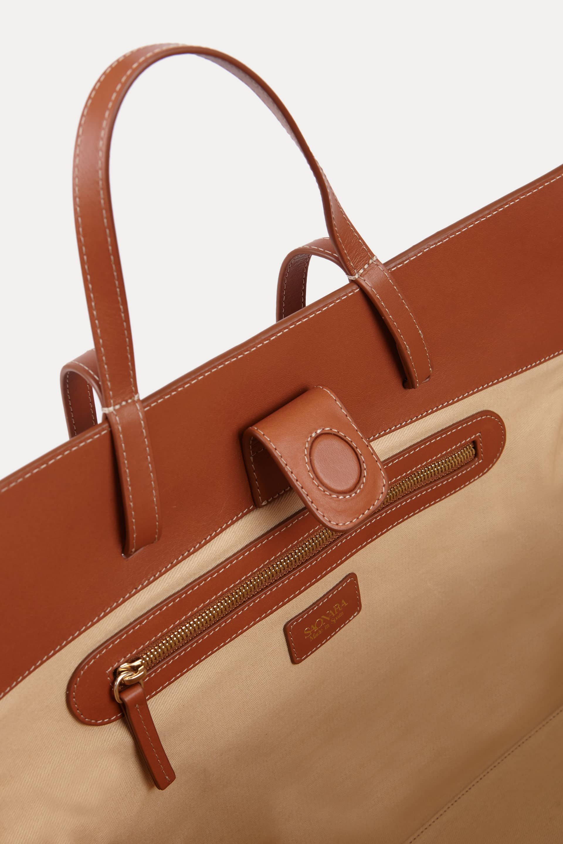 SAONARA LINEN/CARAMEL LEATHER BAG (copy) made by Saonara