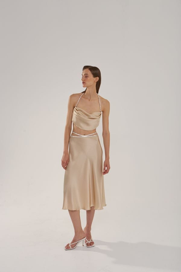 Silk top with crystal cord made by NUÉ