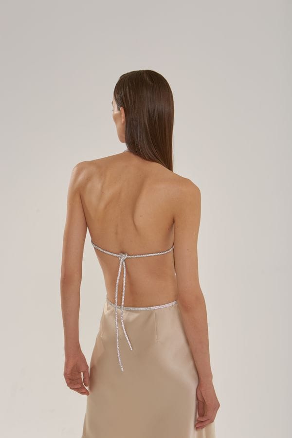 Silk top with crystal cord made by NUÉ