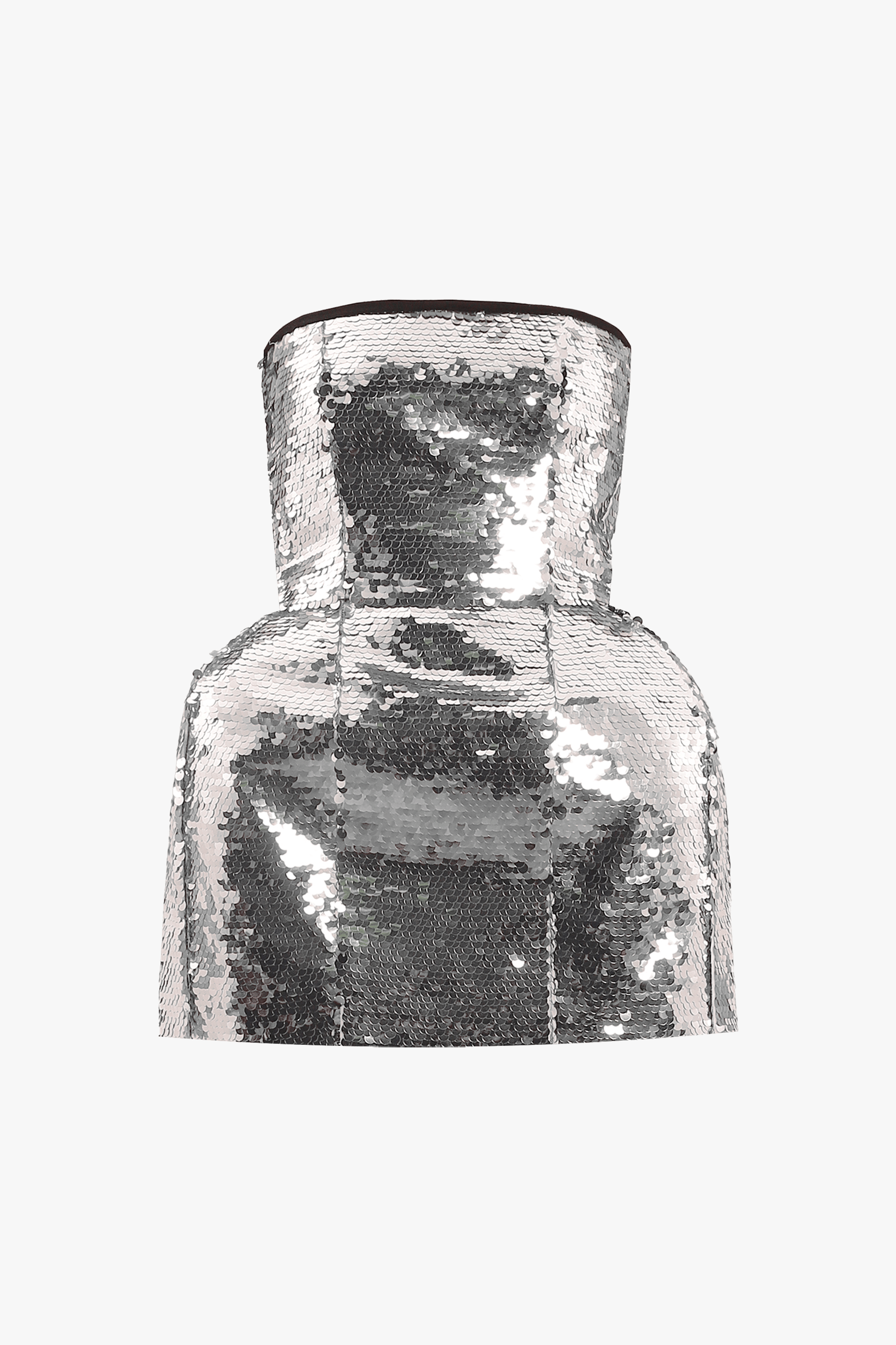 Silver sequins volume mini dress made by Compte Spain