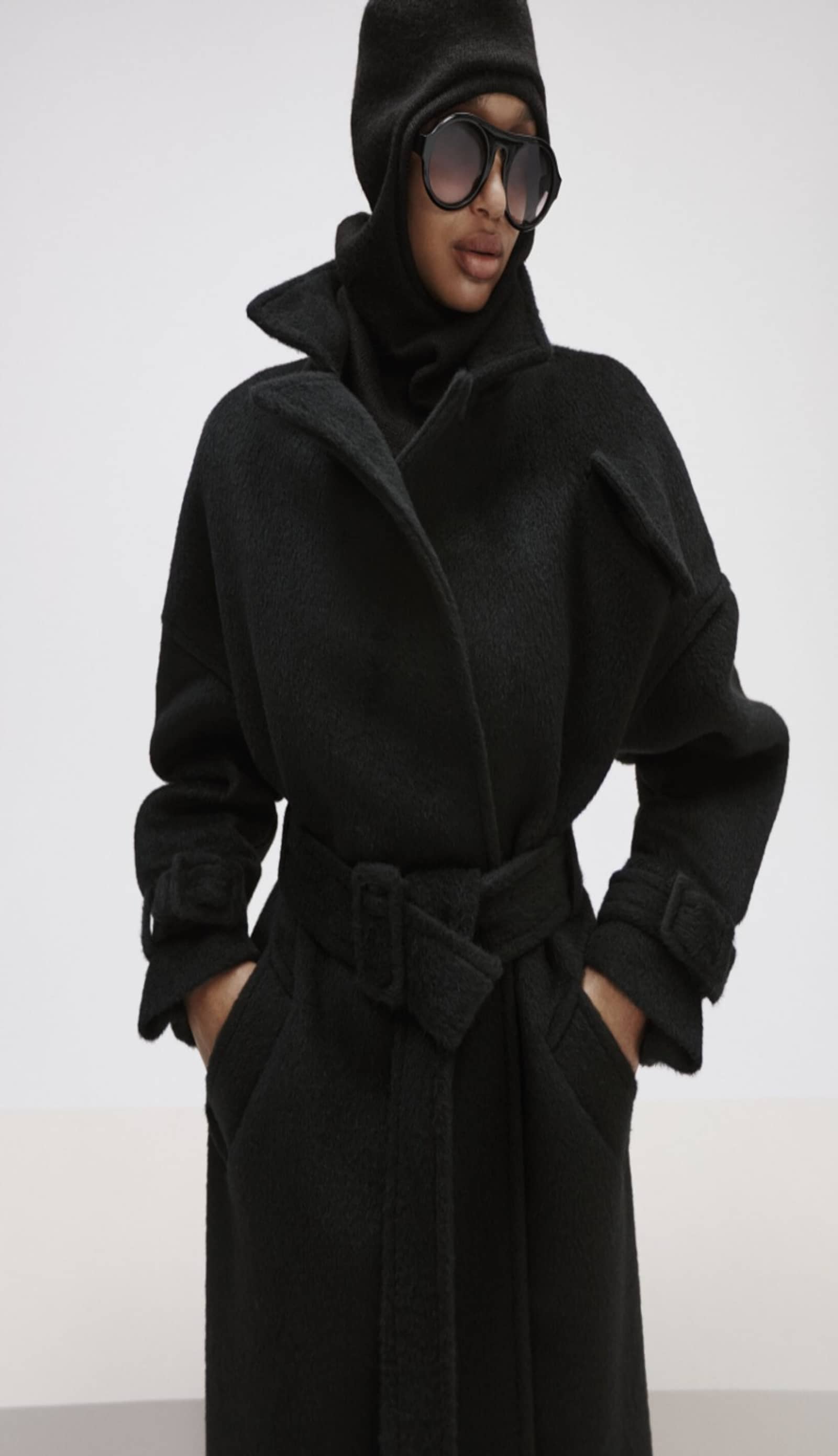 Long Black Alpaca Coat made by YAVORSKA