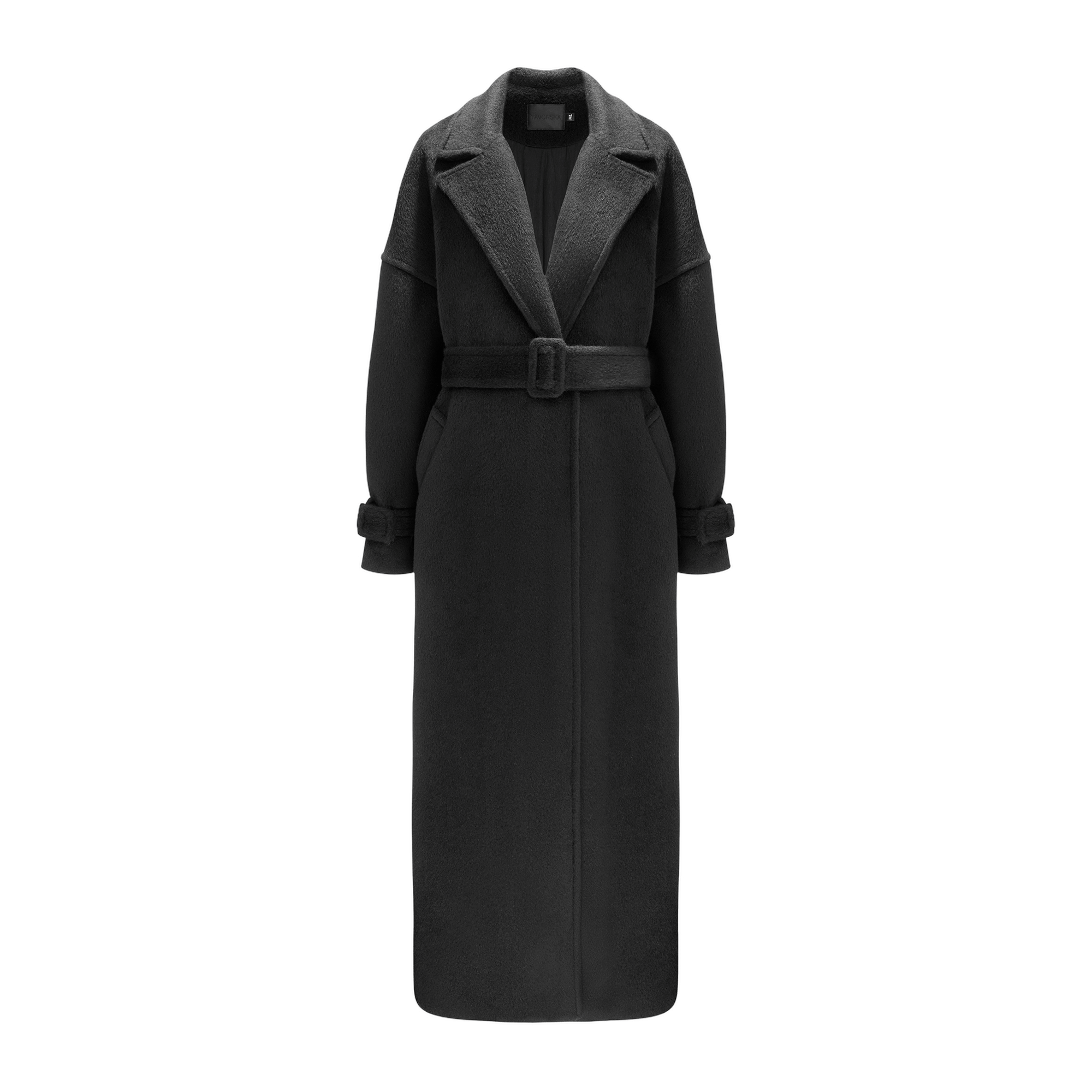 Long Black Alpaca Coat made by YAVORSKA