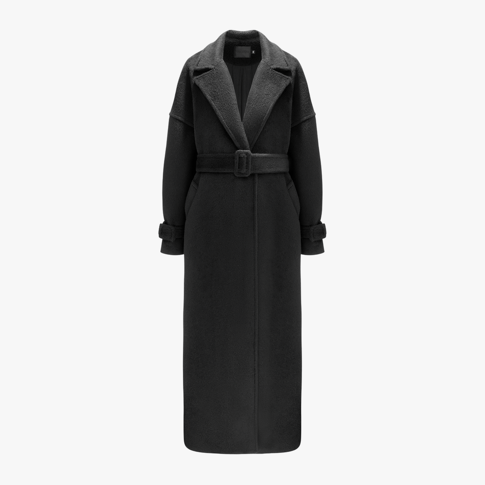 Long Black Alpaca Coat made by YAVORSKA