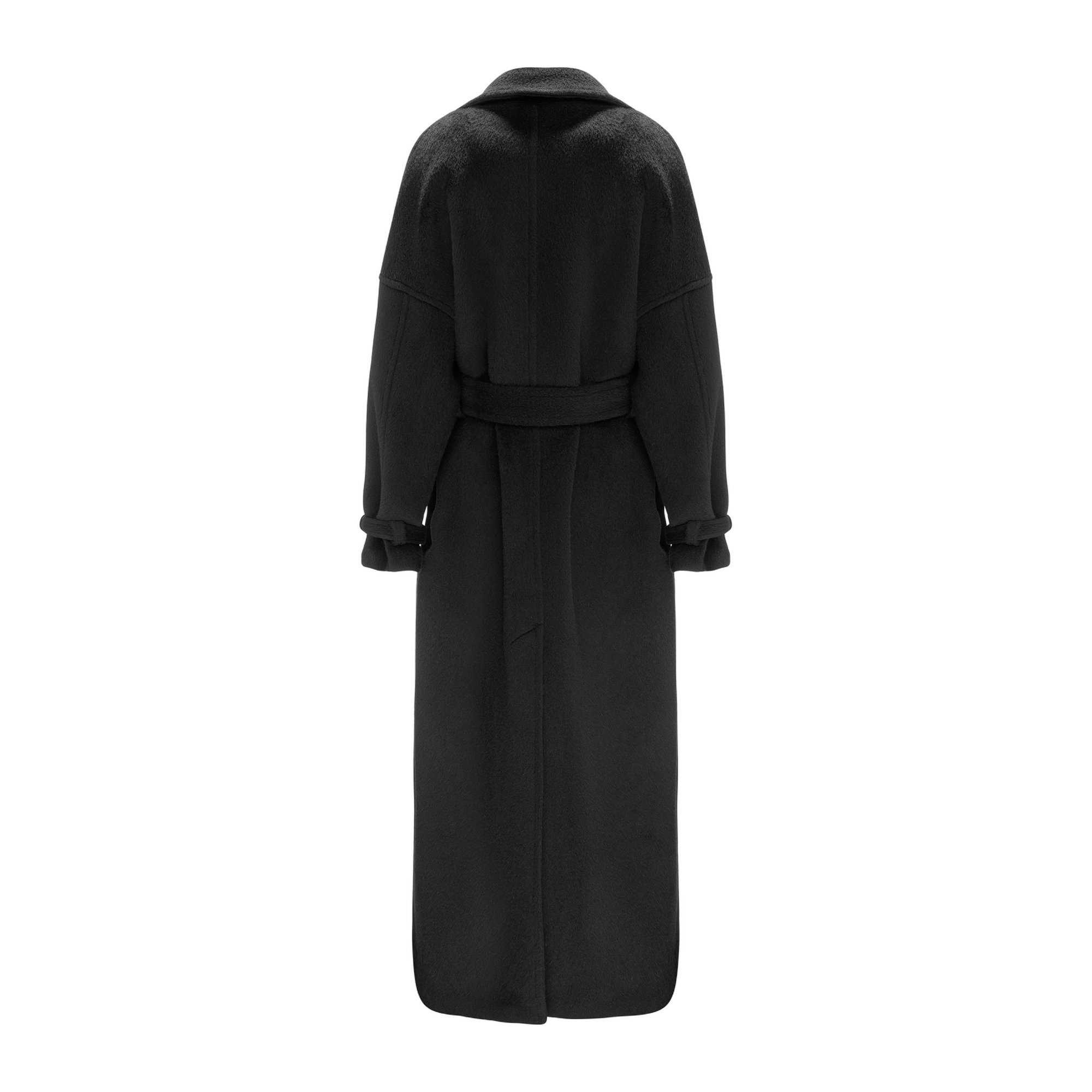 Long Black Alpaca Coat made by YAVORSKA