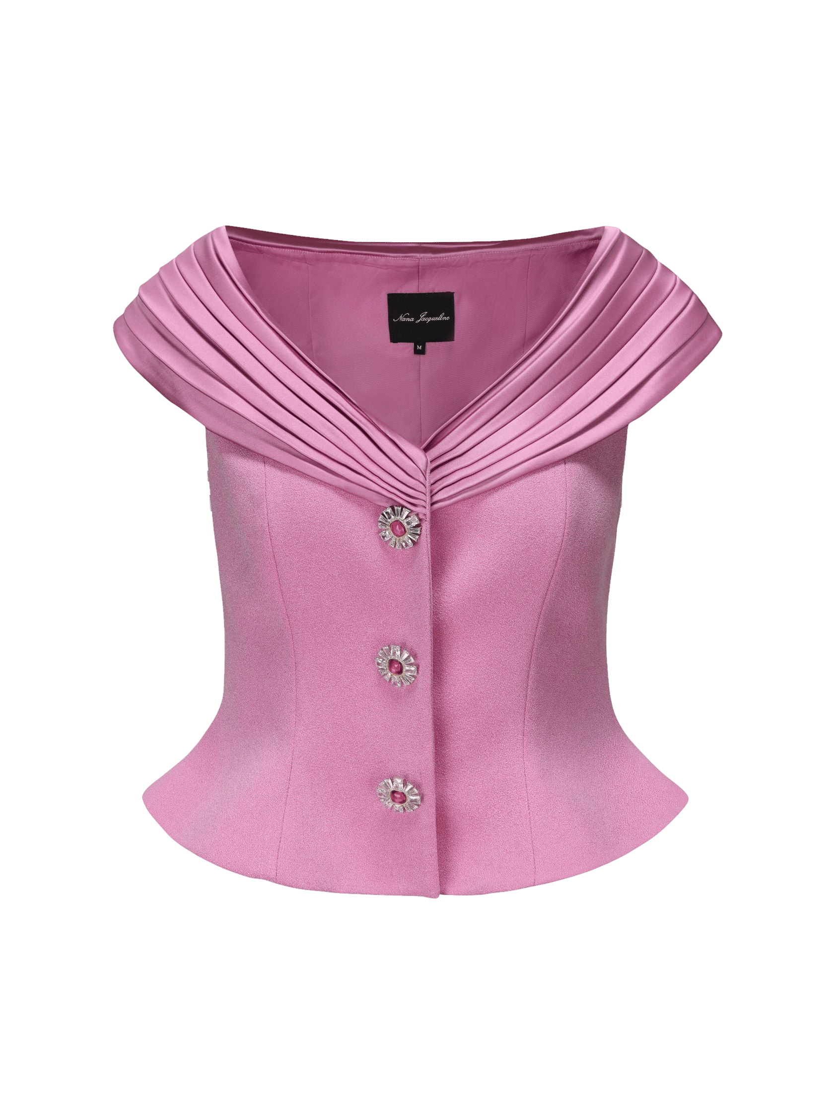 Belle Satin Top (Pink) (Final Sale) in Pink made by Nana Jacqueline