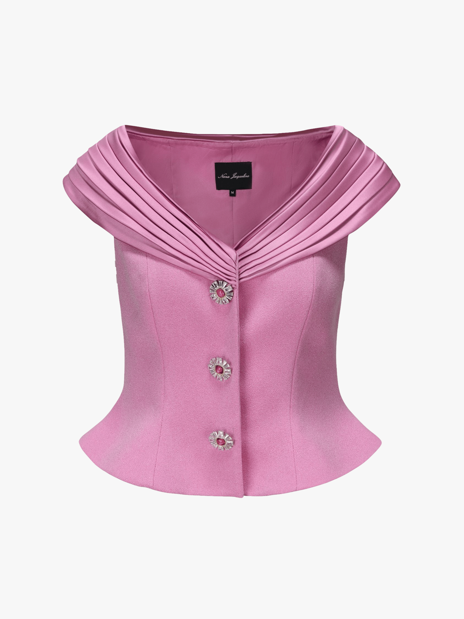 Belle Satin Top (Pink) (Final Sale) in Pink made by Nana Jacqueline