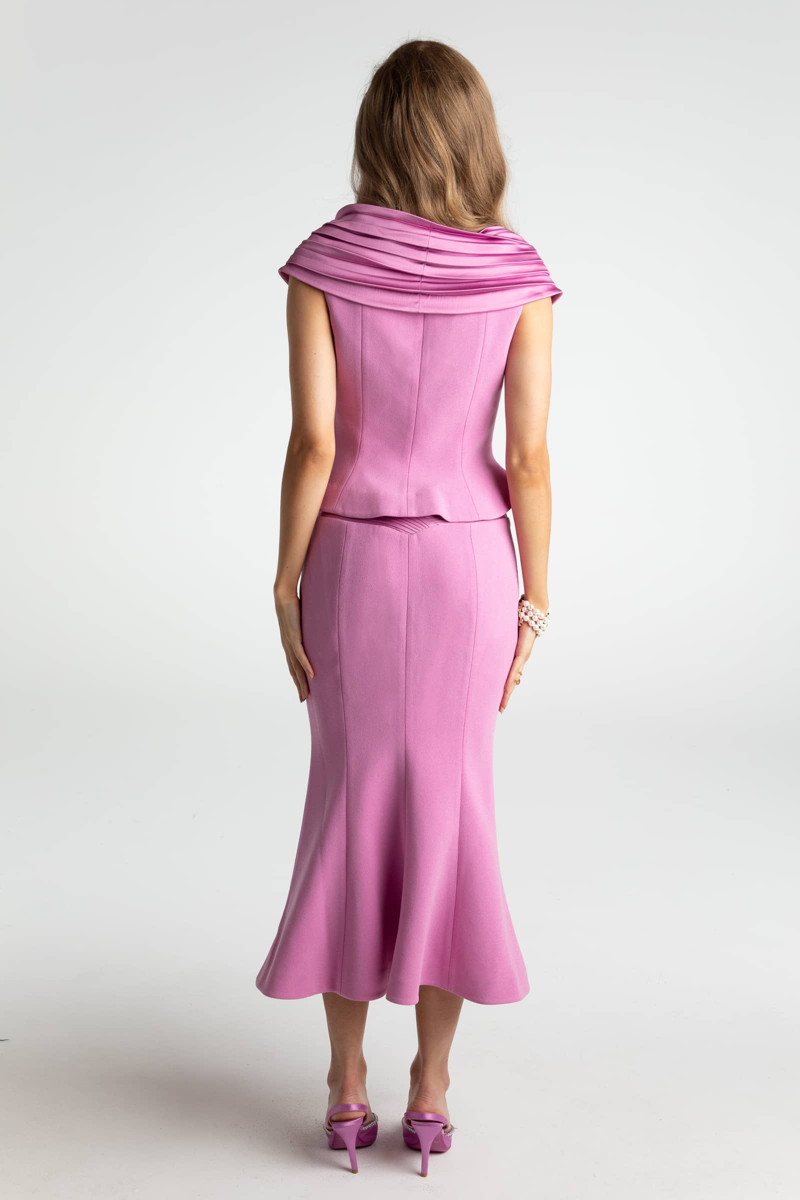 Belle Satin Top (Pink) (Final Sale) in Pink made by Nana Jacqueline