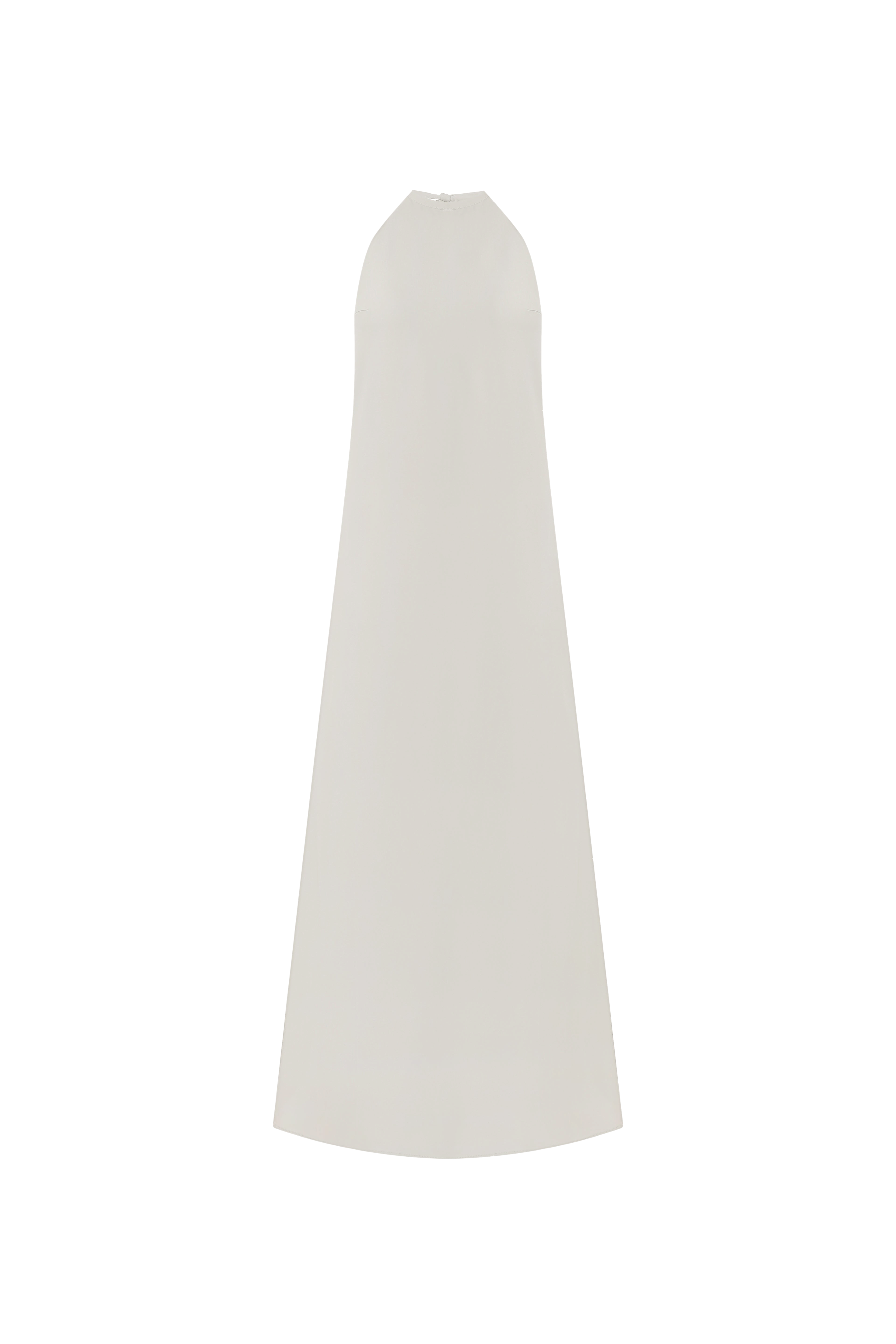 Grey open back dress made by A.M.G