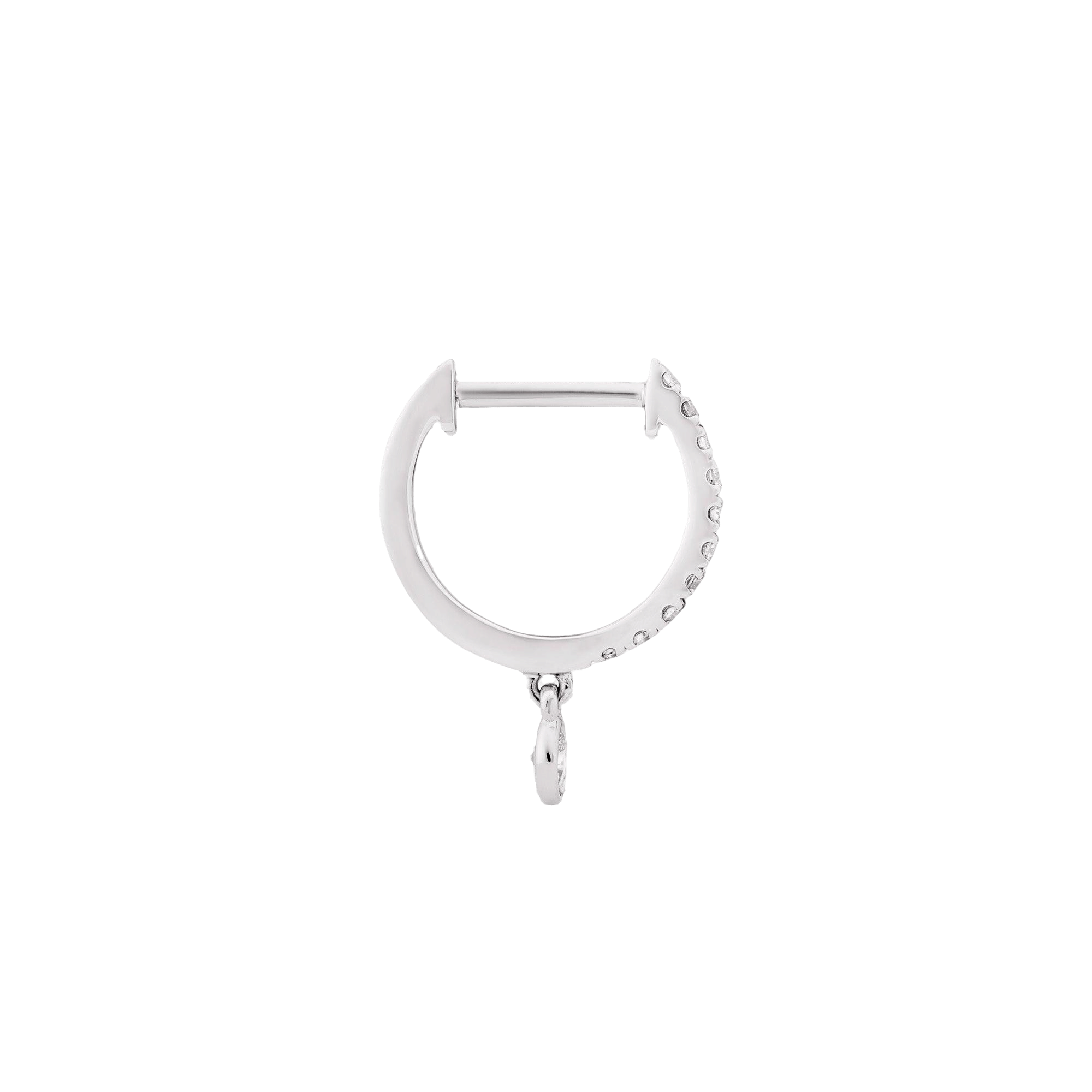 DIAMOND PENDANT HOOP - WHITE DIAMOND & PLAIN WHITE GOLD - 11mm made by ENNUI