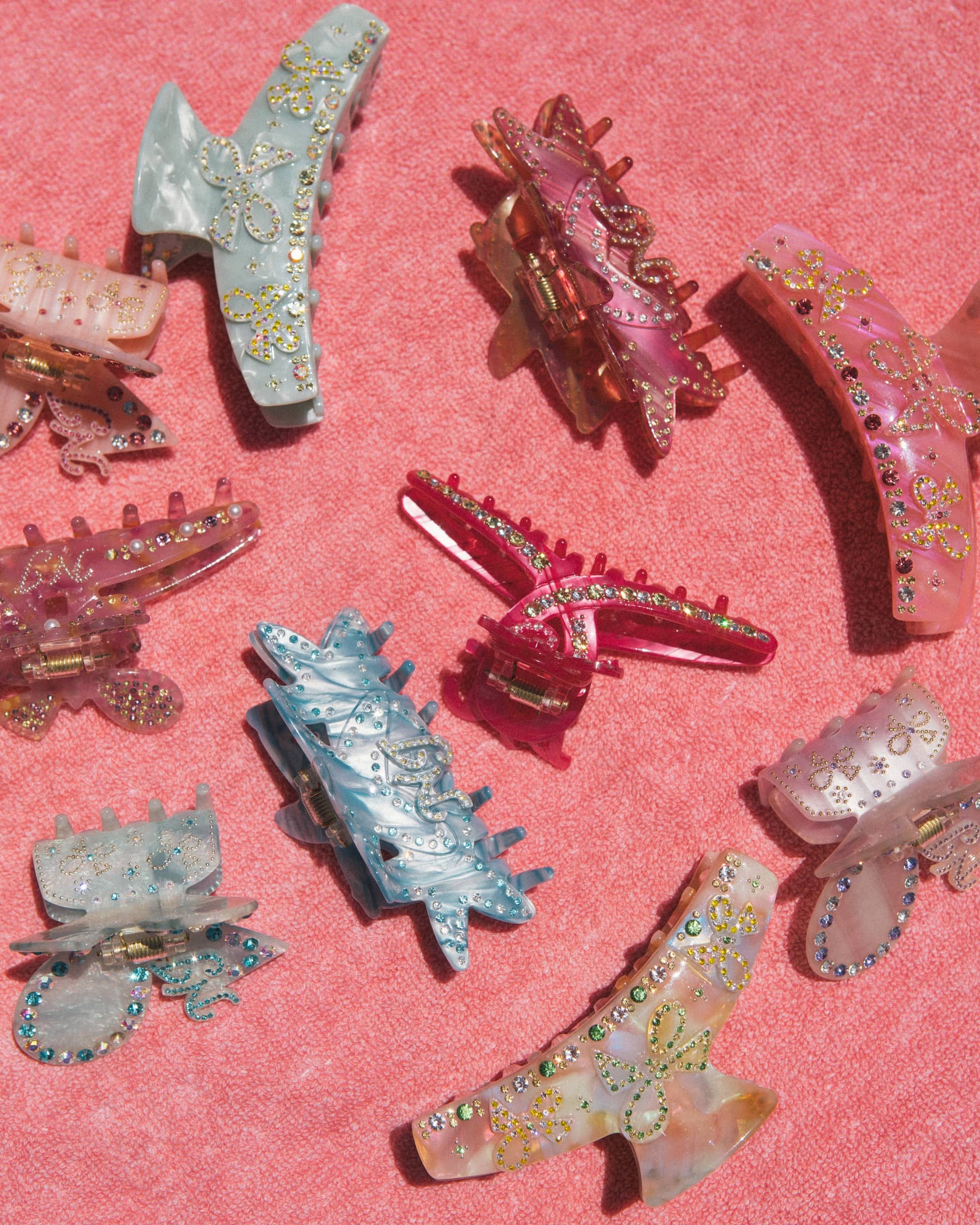 Lola Butterly Crystal Claw Clip (Purple) in Pink made by Nana Jacqueline