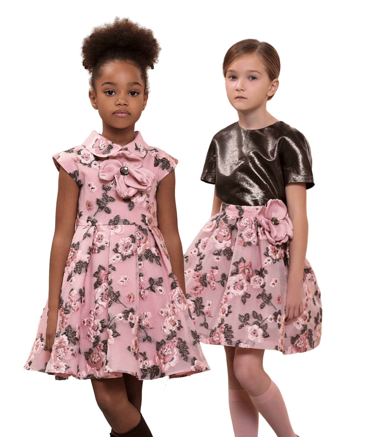 Jacquard Flowers Girls Outfit | 2 Pieces made by Mama Luma