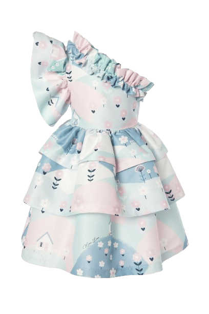 One-Shoulder Ruffle Dress made by Mama Luma