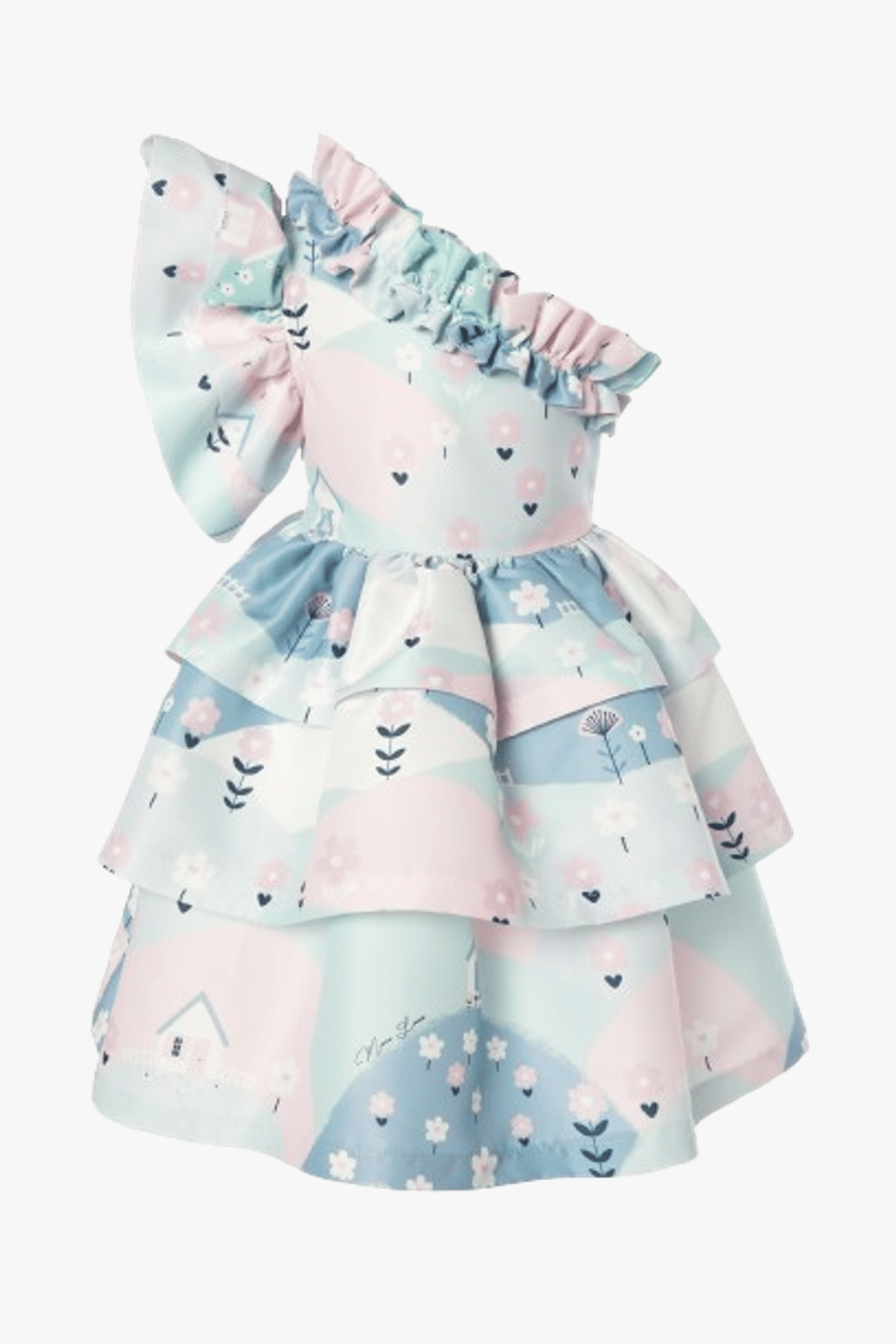 One-Shoulder Ruffle Dress made by Mama Luma