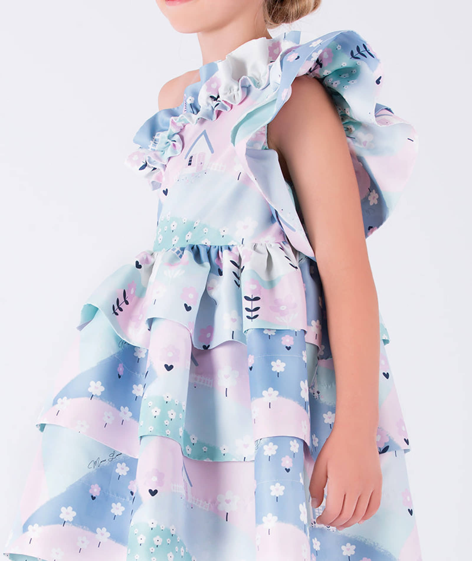 One-Shoulder Ruffle Dress made by Mama Luma