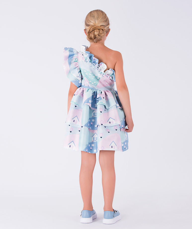 One-Shoulder Ruffle Dress made by Mama Luma