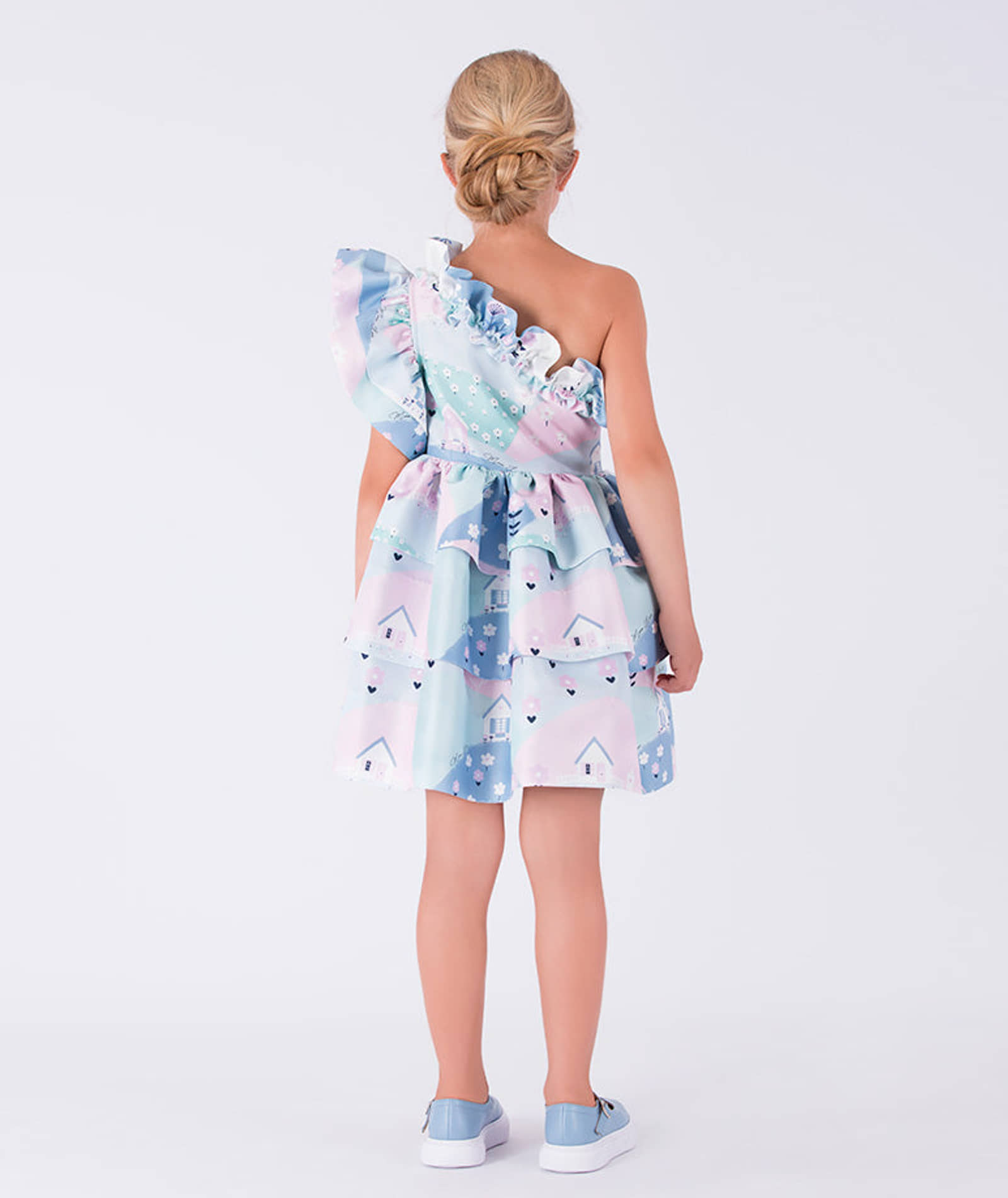 One-Shoulder Ruffle Dress made by Mama Luma