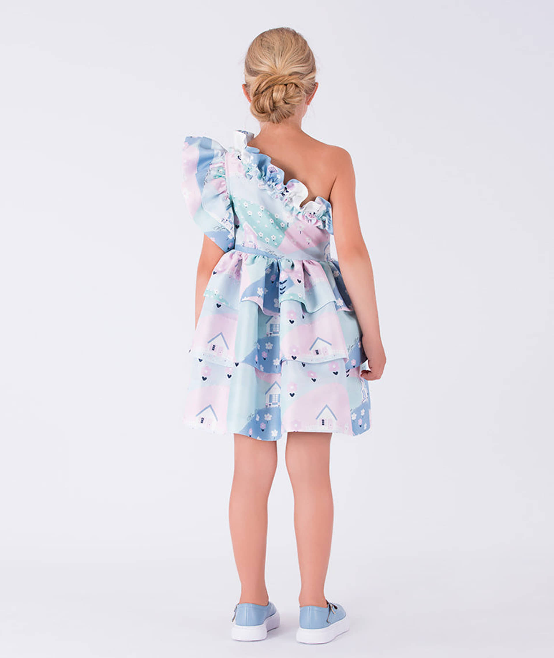 One-Shoulder Ruffle Dress made by Mama Luma