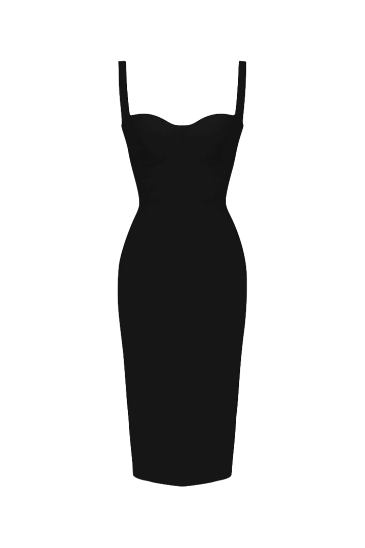 Tessa Crep Dress - Black in Black made by Gigii's